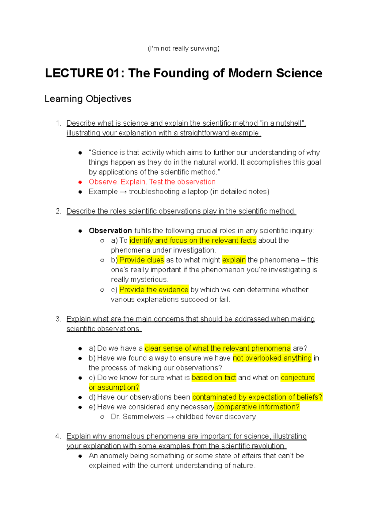 HSI1000 LECTURE NOTES: The Foundations of Modern Science and Climate ...