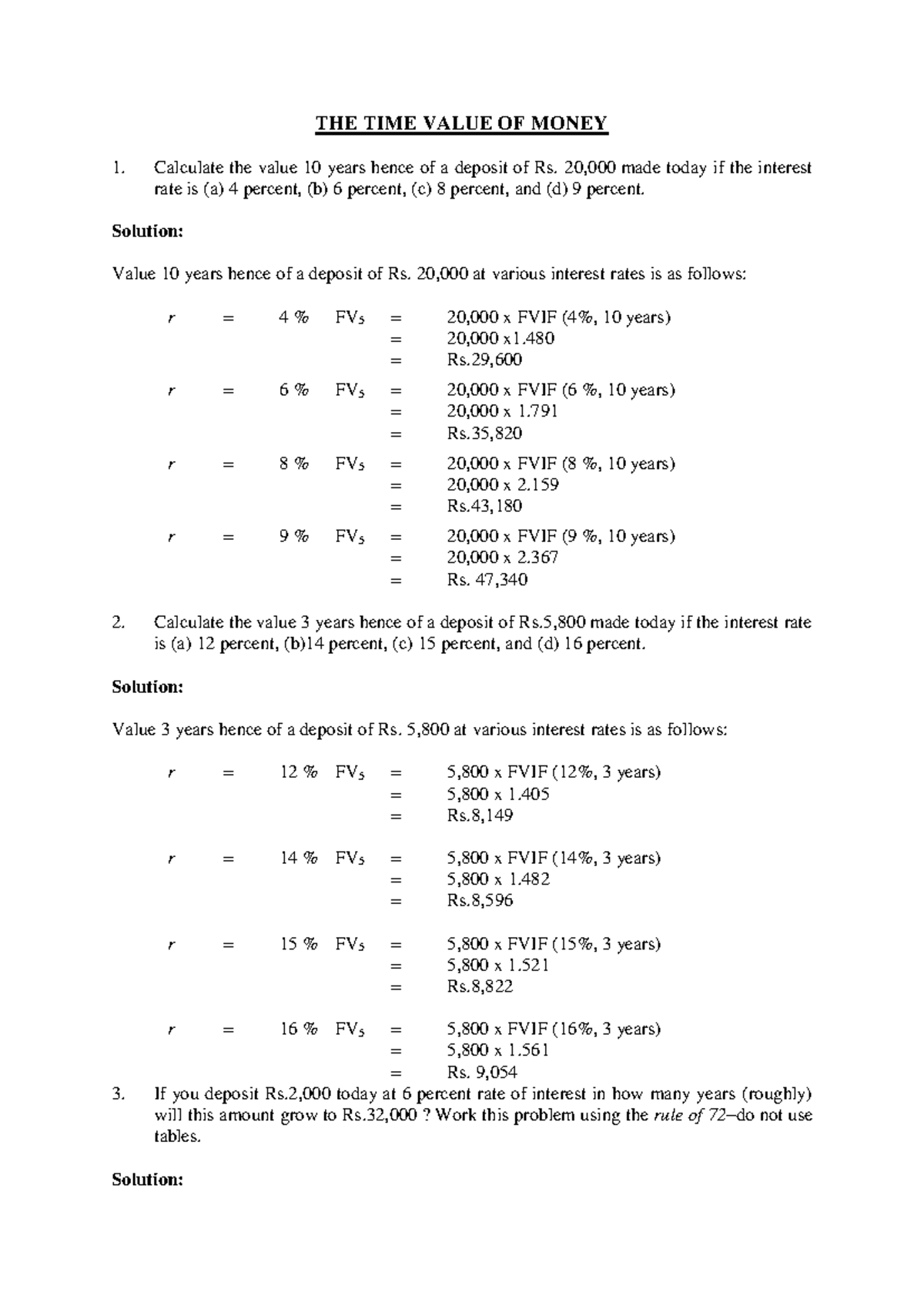 Time Value of Money Concepts - Analysis & Applications (FIN 101) - Studocu