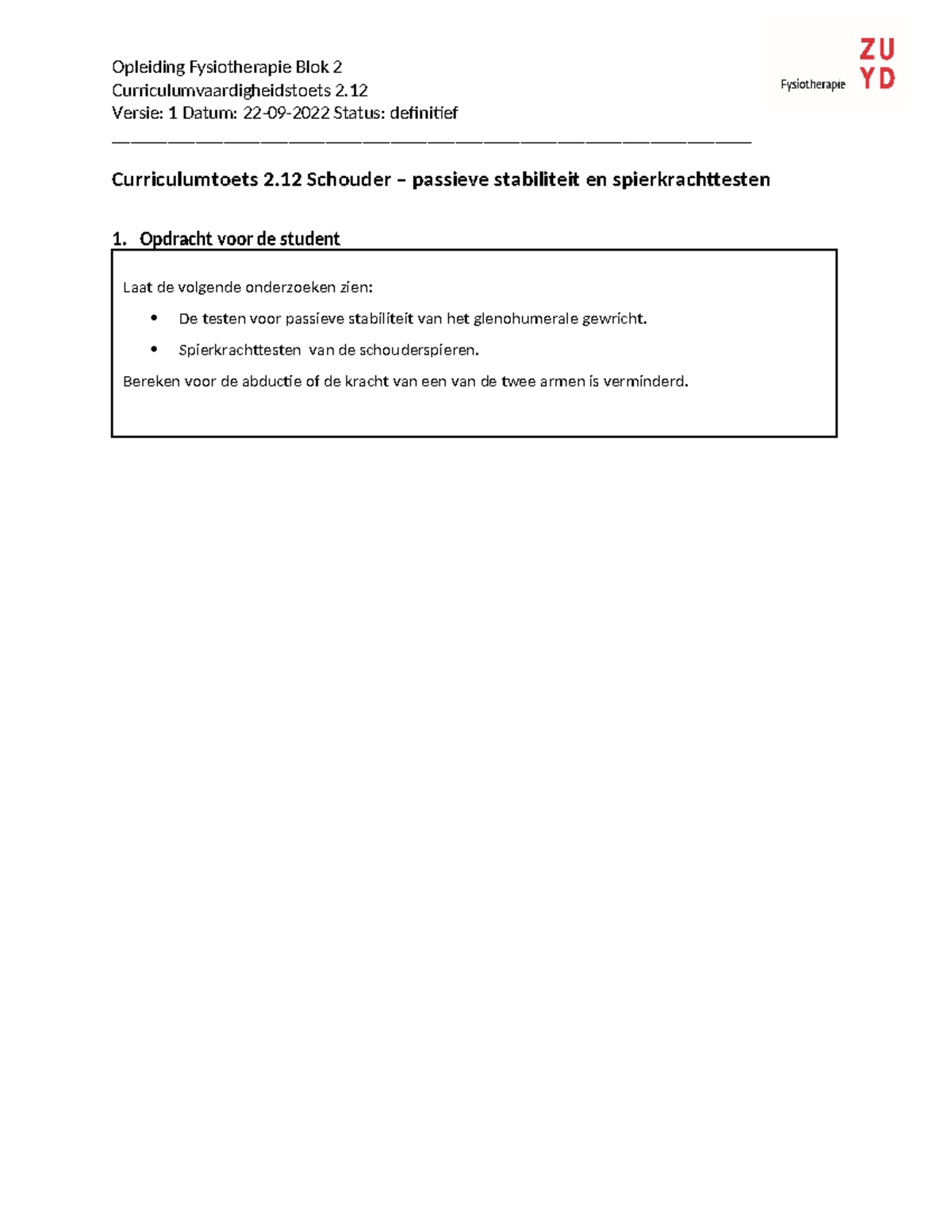 DEF CCVH 2.12 Schouder: Passieve Stabiliteit en Spierkrachttesten ...