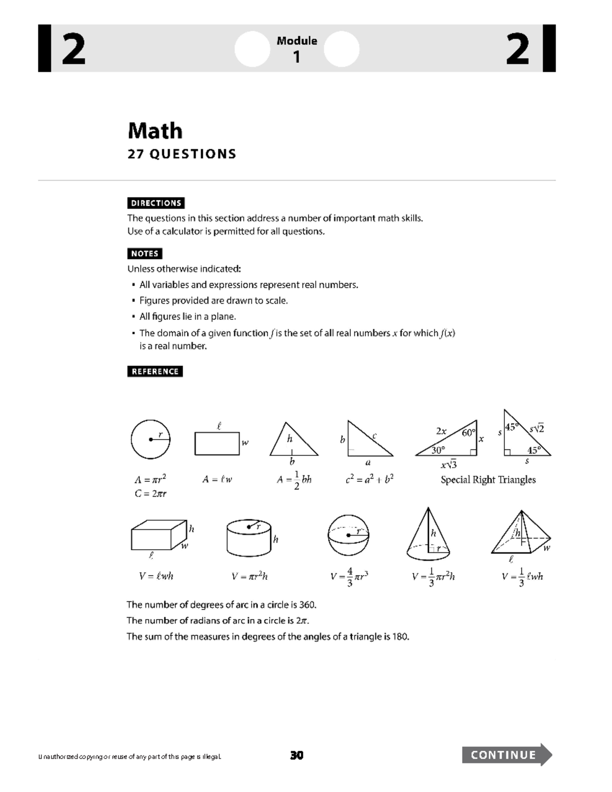 Digital SAT TEST 21 M1 - DST - 7 The function f is defined by the ...
