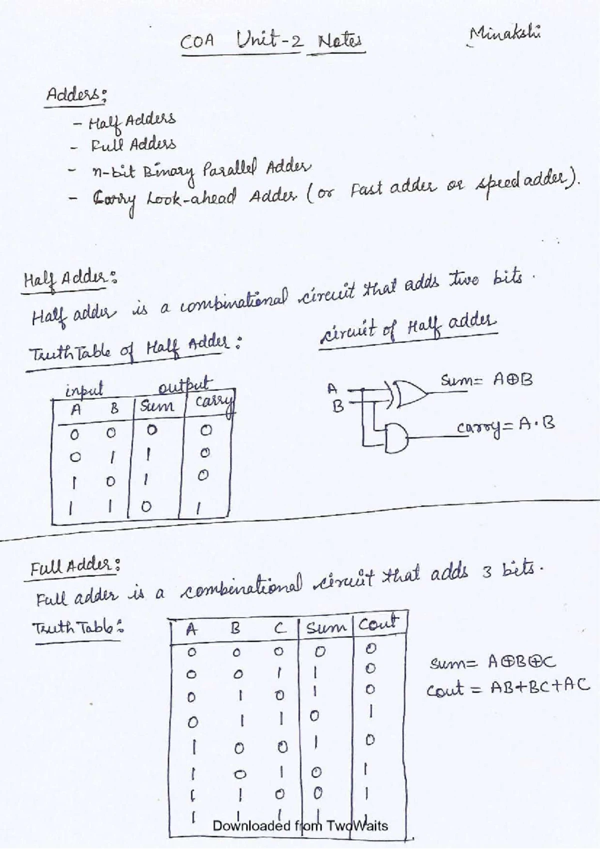 Fundamental of COA - This is the notes of COA unit 1 - Fundamental of ...