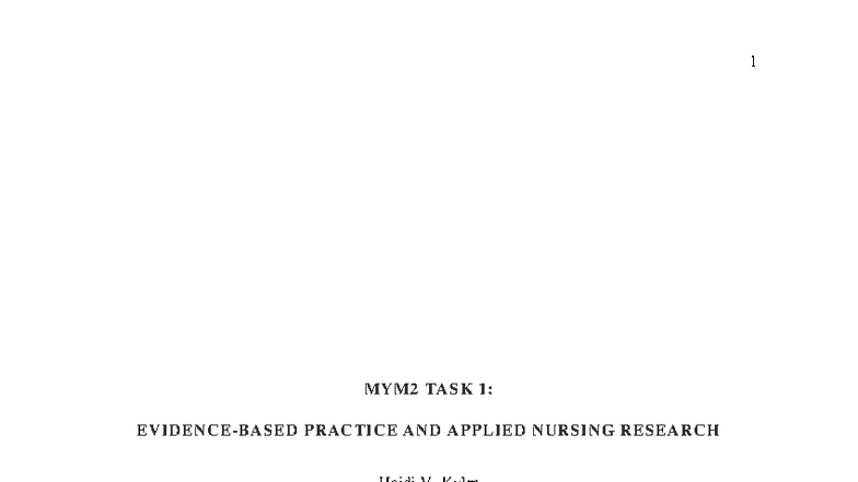 D219 - MYM2 - Task 1: EBP on Psilocybin for Depression Treatment - Studocu