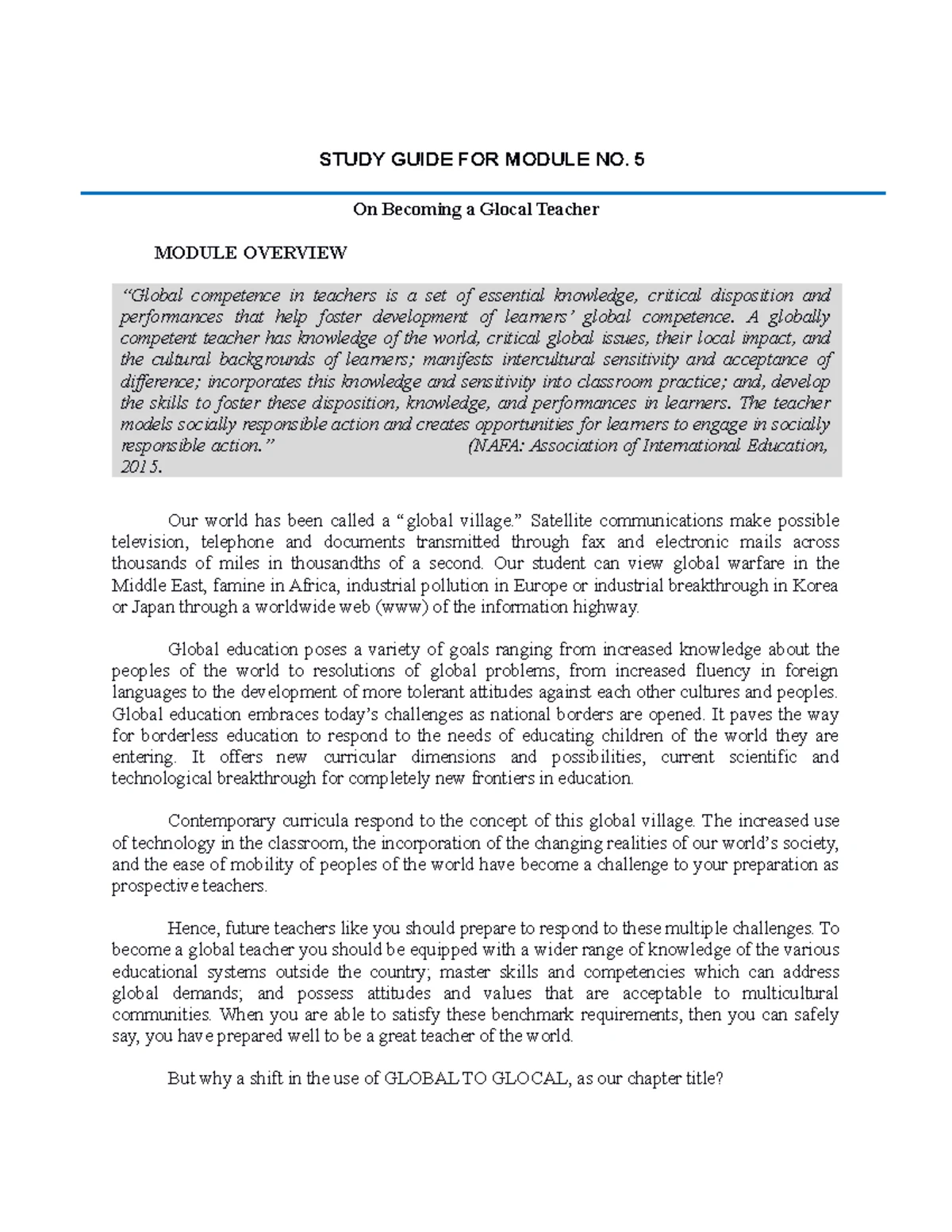 The Teaching Profession module 9 - Facilitating Learner Centered ...