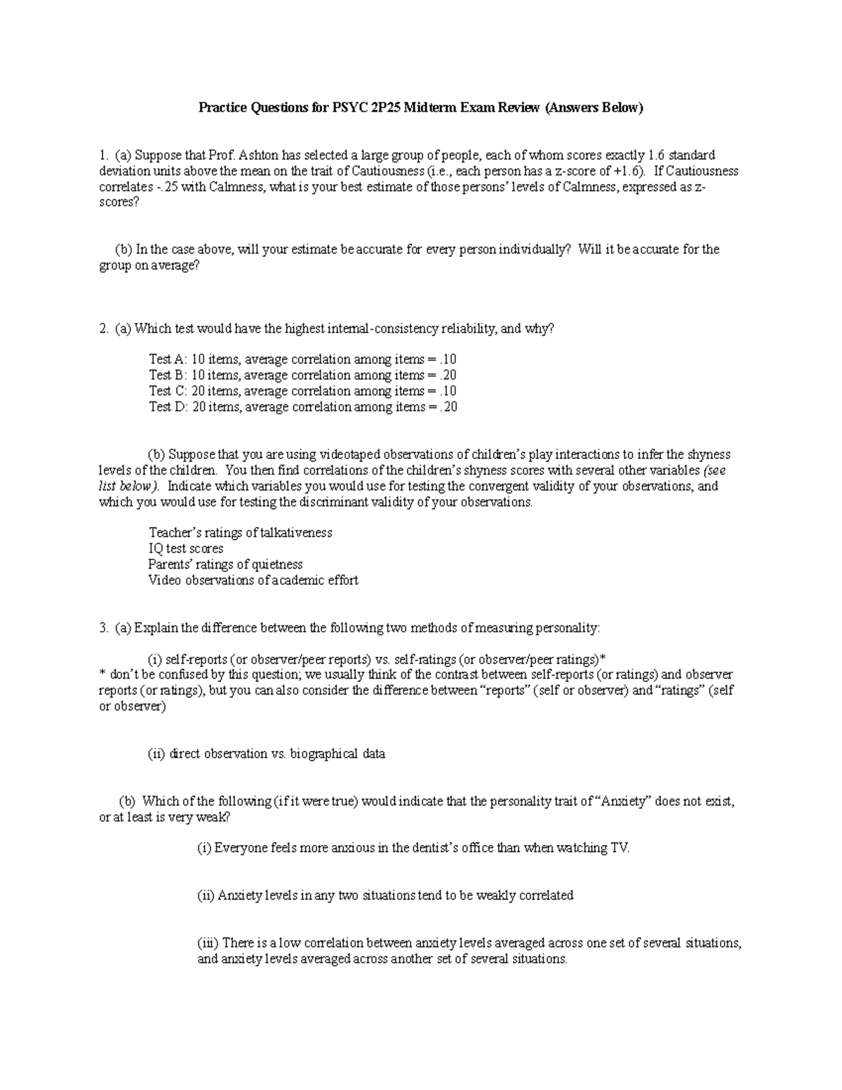 Practice questions for midterm 2020-21 with answers - Practice ...
