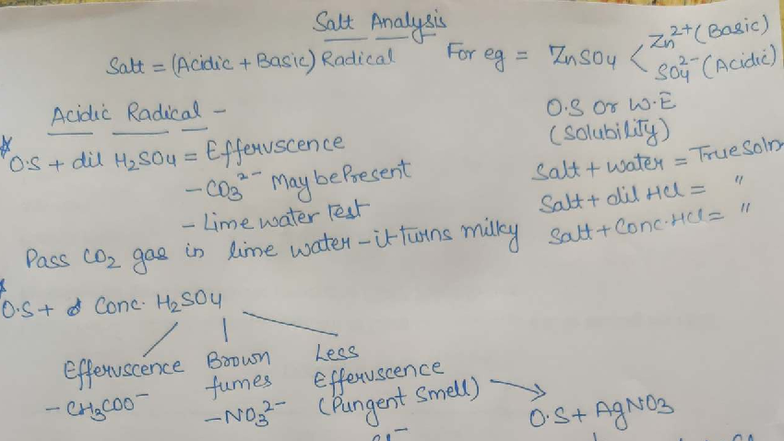Salt Analysis - CO 209: Comprehensive Study Notes - Studocu