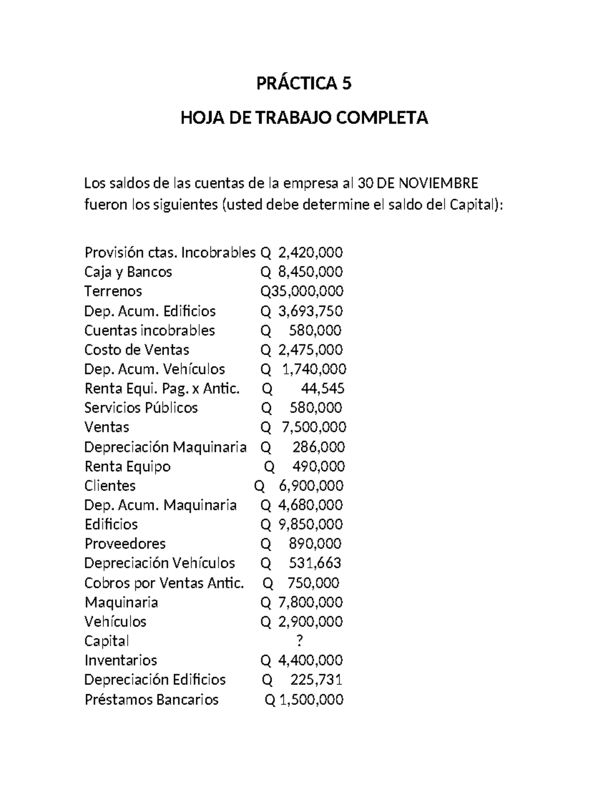 Completa La Hoja De Trabajo En Blanco