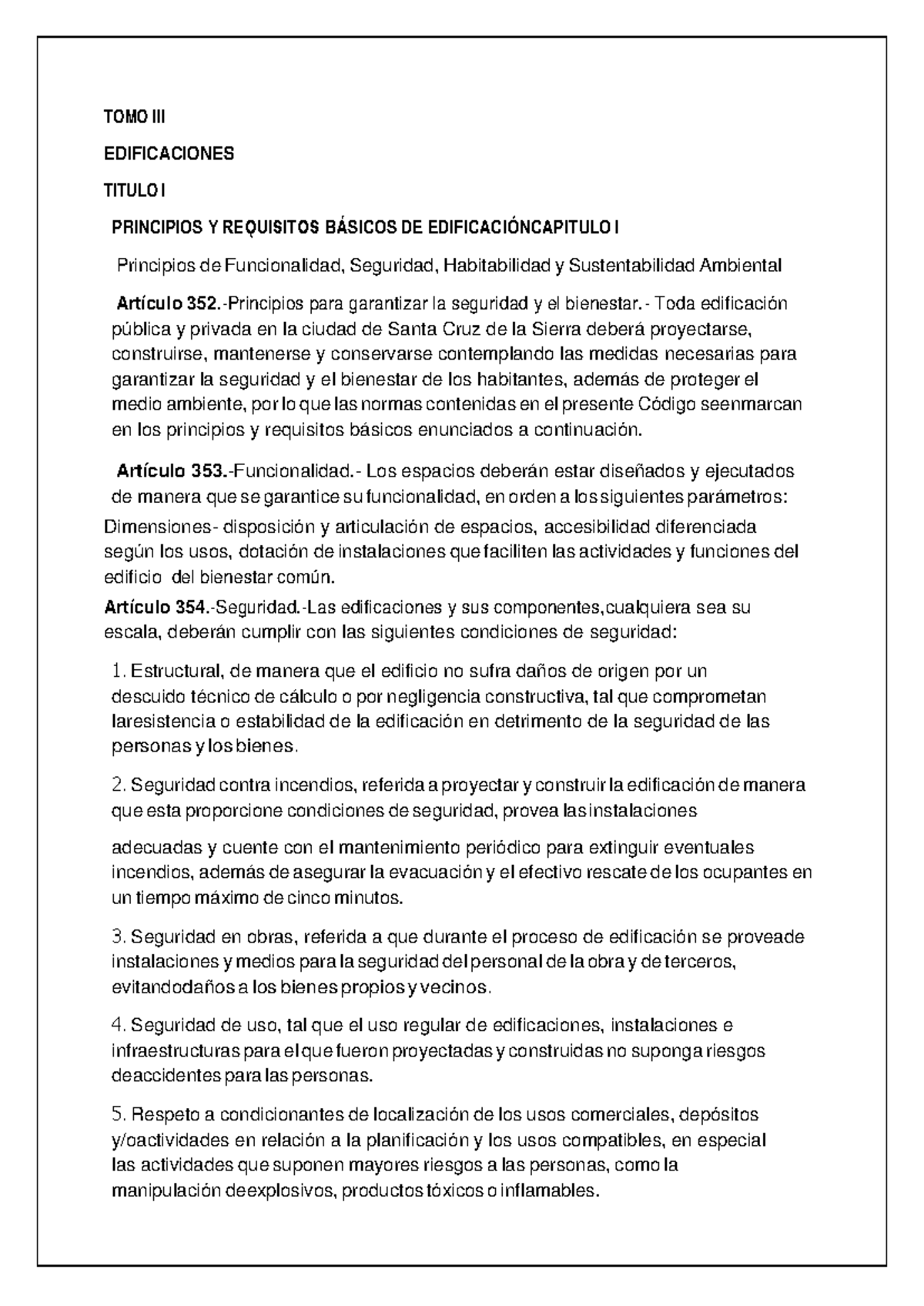 Código de Obra Santa Cruz: Principios y Normativas de Edificación - Document Preview