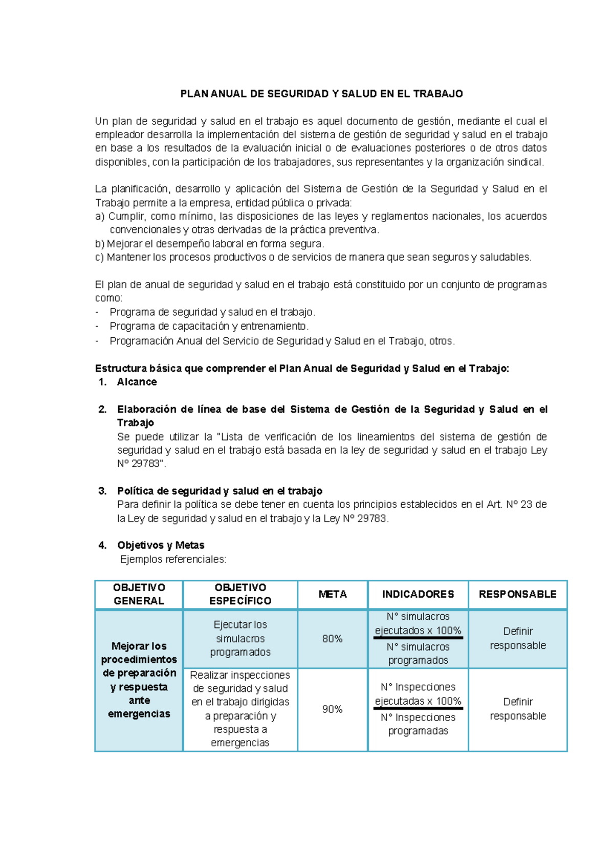PLAN ANUAL DE SEGURIDAD Y SALUD EN EL TRABAJO - SST 2023 - Studocu