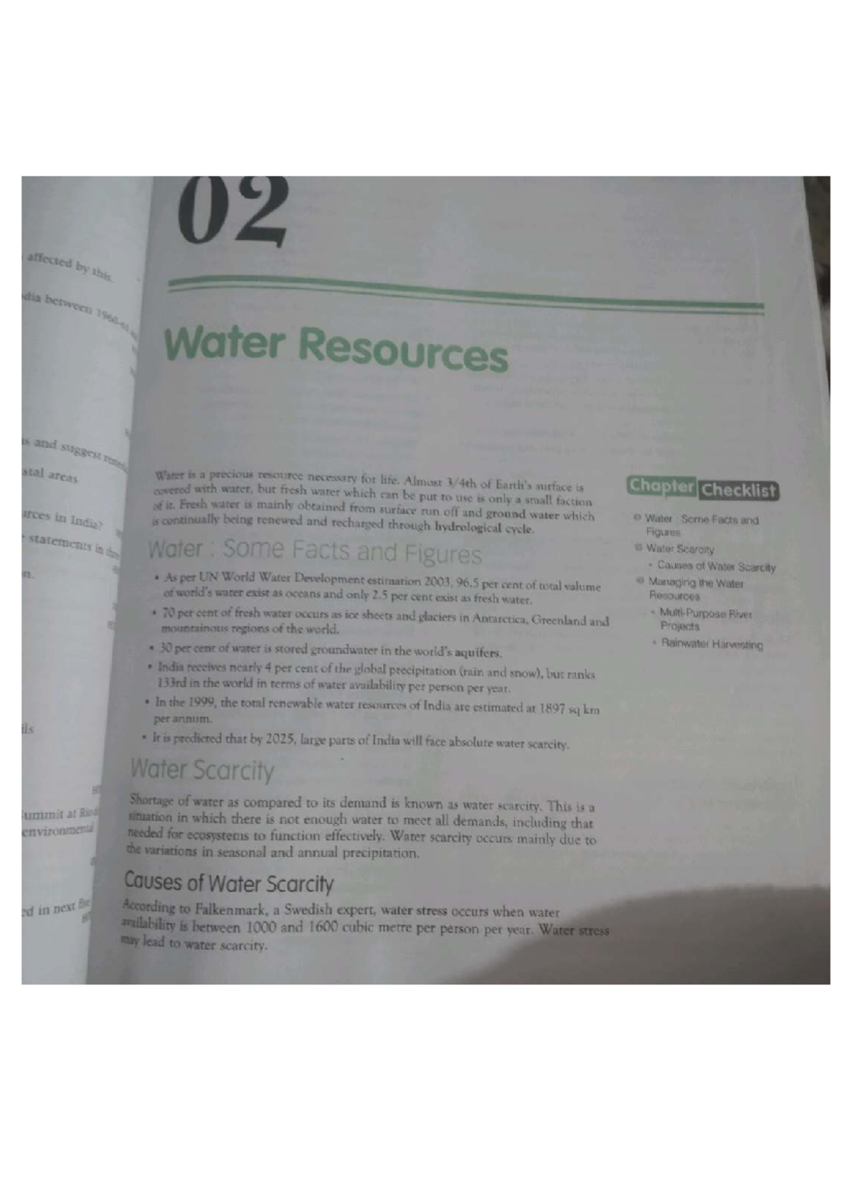 Water Resources: Understanding Scarcity and Management Strategies - Studocu