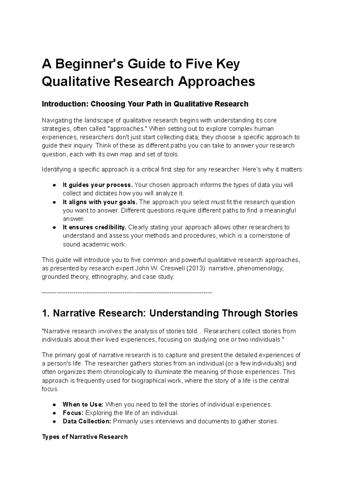 Qualitative Research Approaches: A Comprehensive Guide - Studocu
