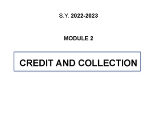 Credt and collection Lesson 5 - Document that are used in credit ...