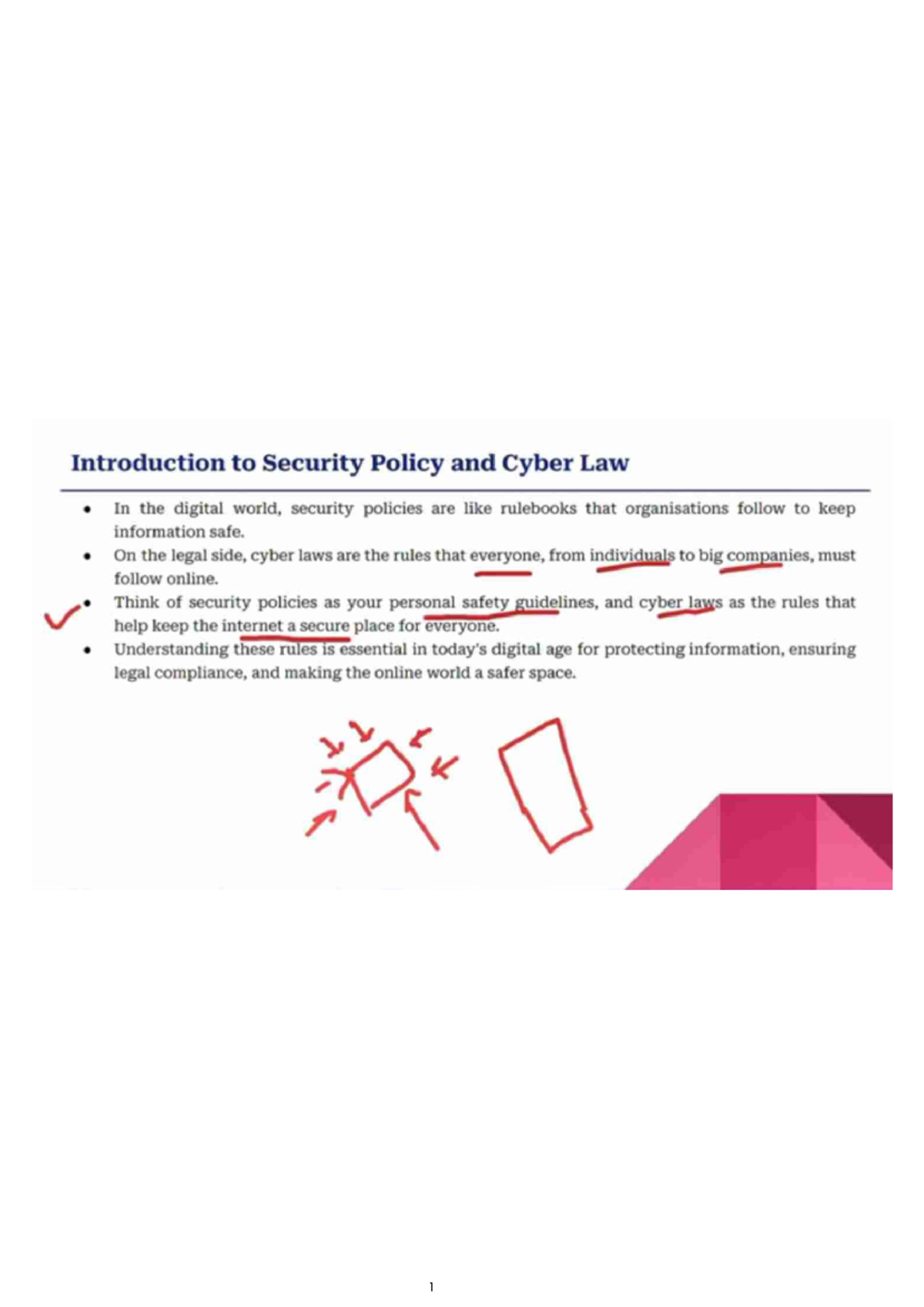 Unit 5: Cyber Security Policies and Indian Cyber Law Overview - Studocu