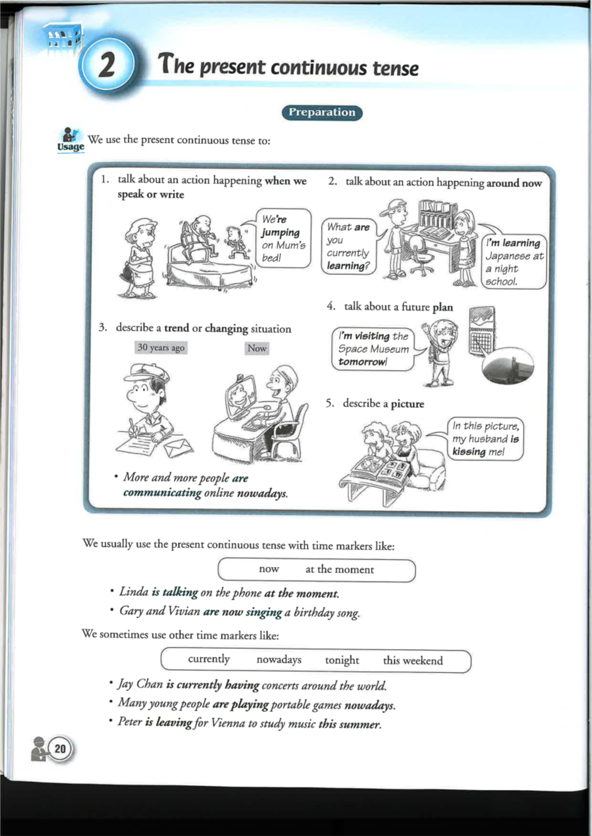 Present Continuous Tense: Usage and Exercises (S.1) - Studocu