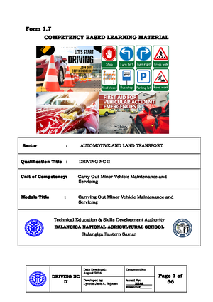 CBC Driving NC II - TESDA-OP CO-01-F (Rev.No-03/08/17) COMPETENCY-BASED ...