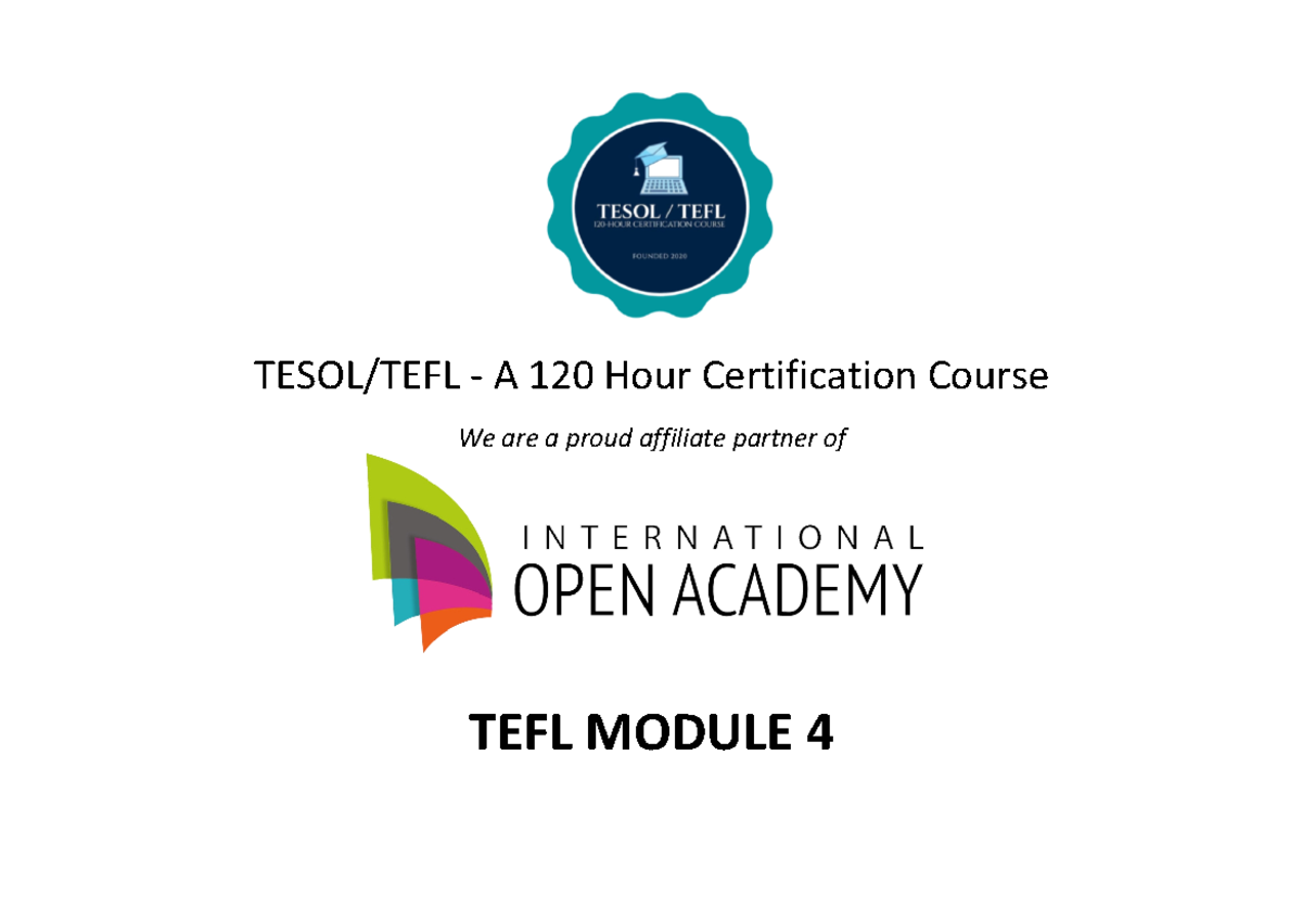 TEFL Module 4: Exploring English Vocabulary Concepts and Teaching ...