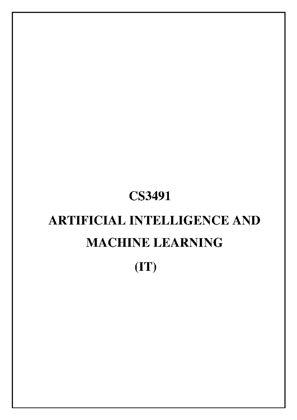 CS3491 AI & ML Lab Manual: Implementation of Search Algorithms and ...