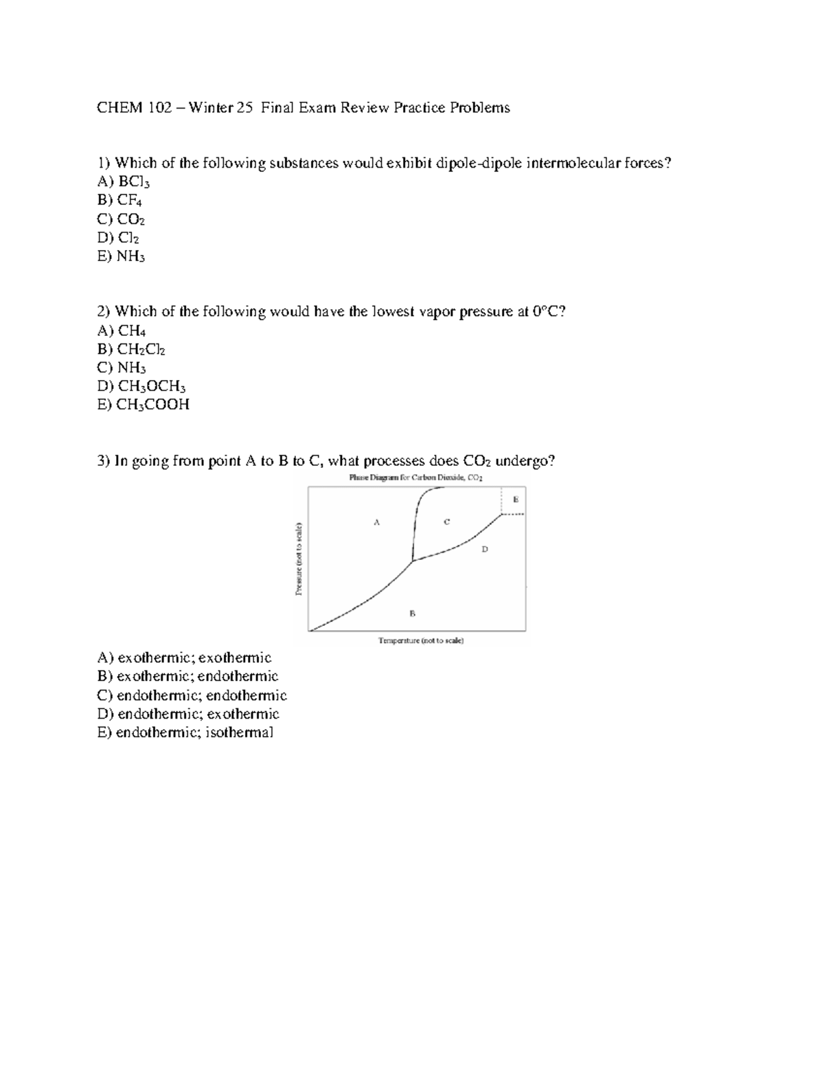 CHEM 102 - W25 Final Exam Review Practice Questions and Answers - Studocu