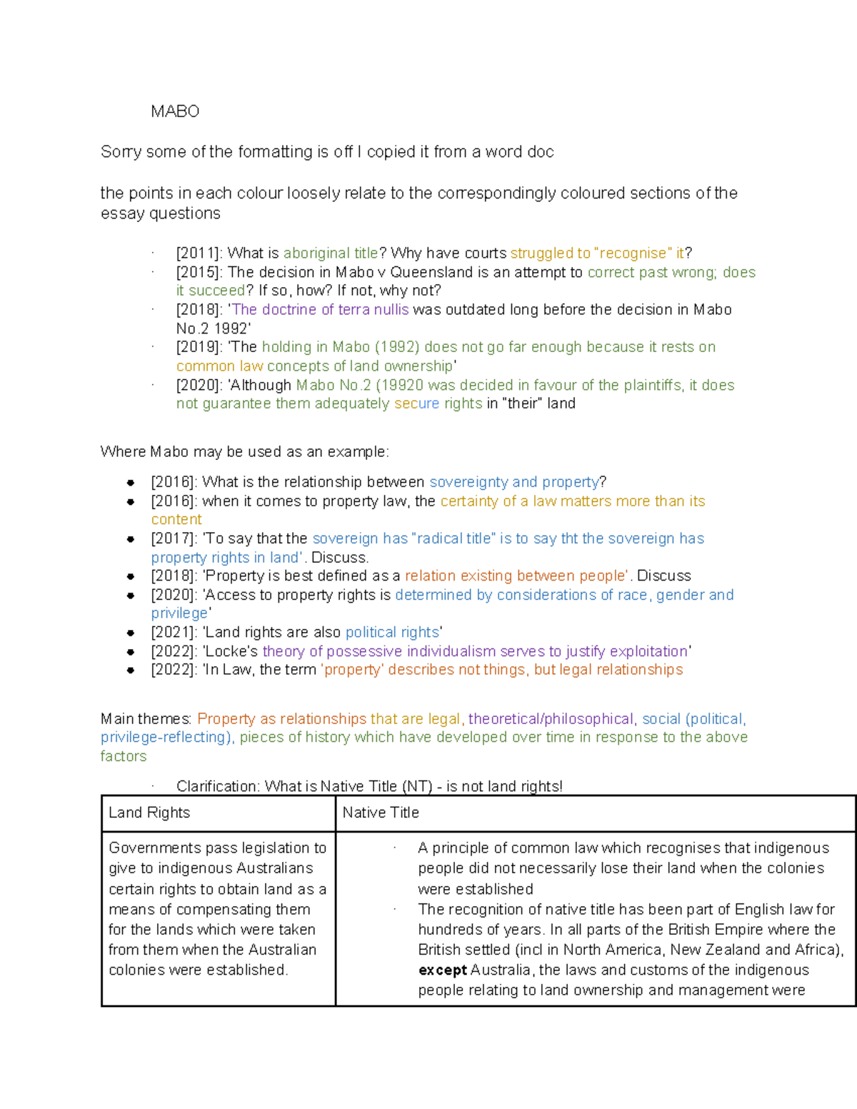MABO Case Study: Analyzing Aboriginal Title and Its Legal Implications ...