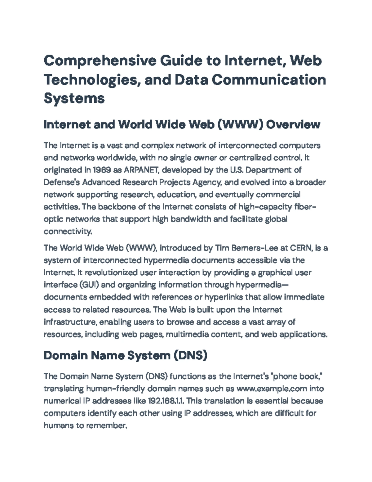 Comprehensive Guide to Business Info Systems: Networking & Web Techs ...