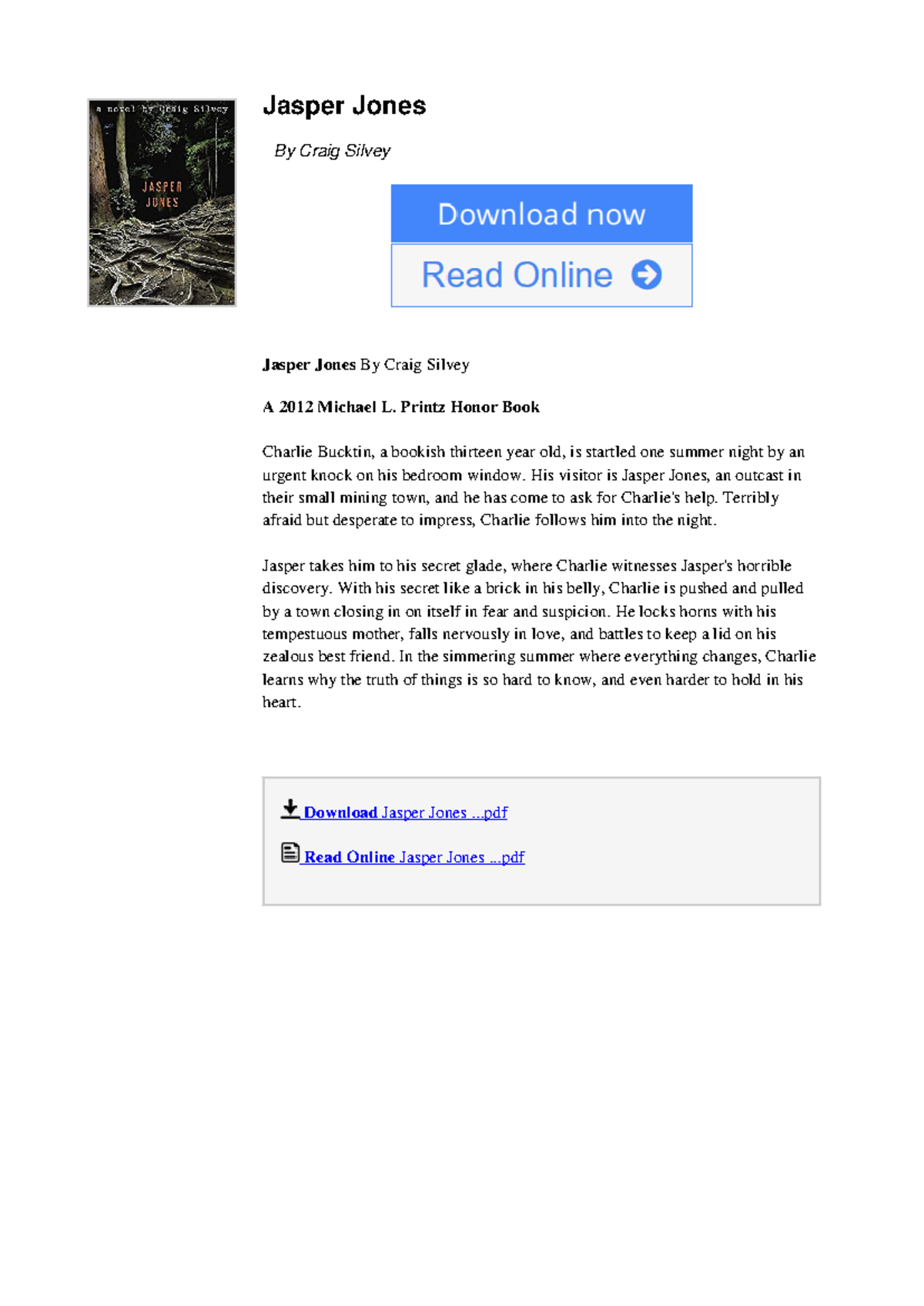 Jasper Jones: A Study Guide on Craig Silvey's 2012 Printz Honor Book ...