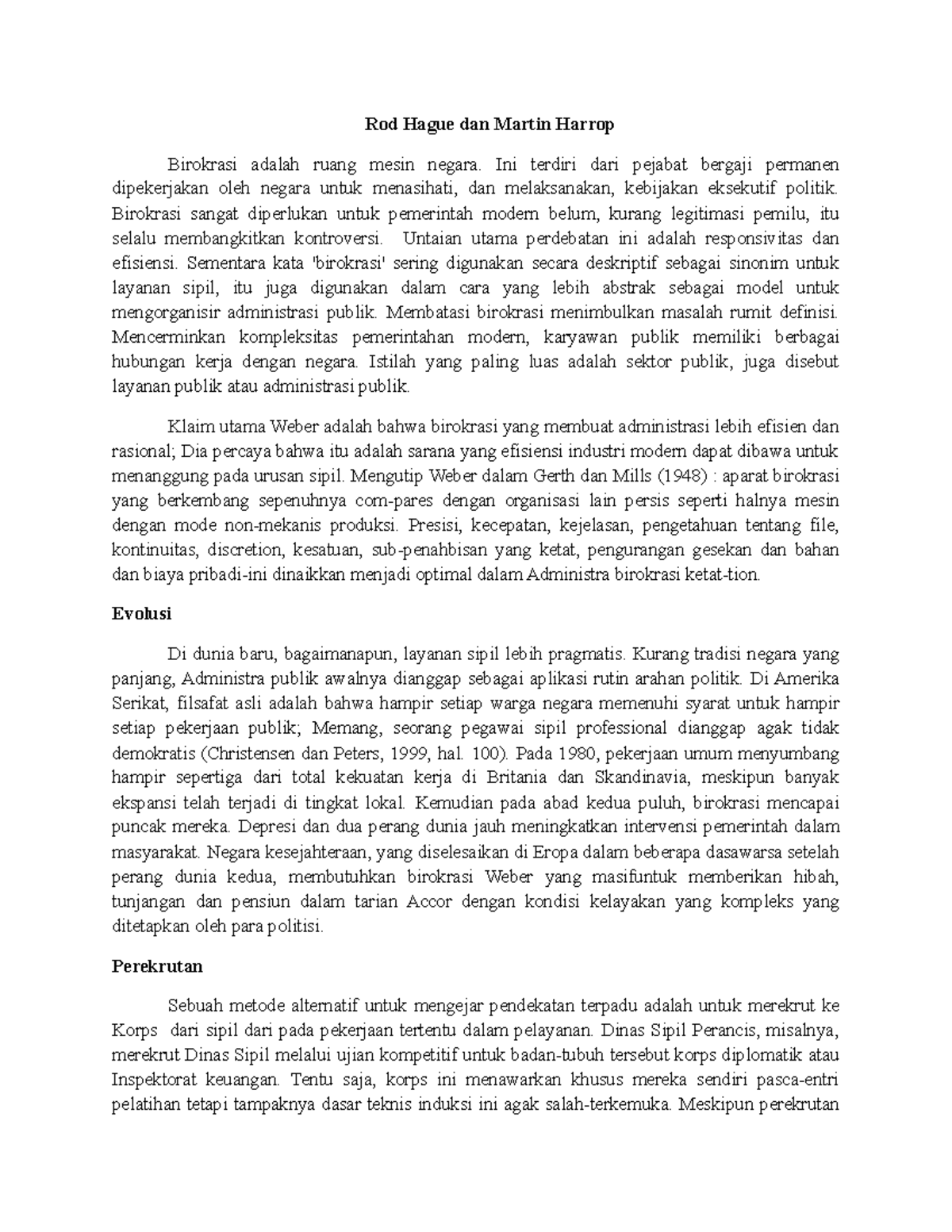 Birokrasi dalam Perspektif Rod Hague dan Martin Harrop: Analisis ...