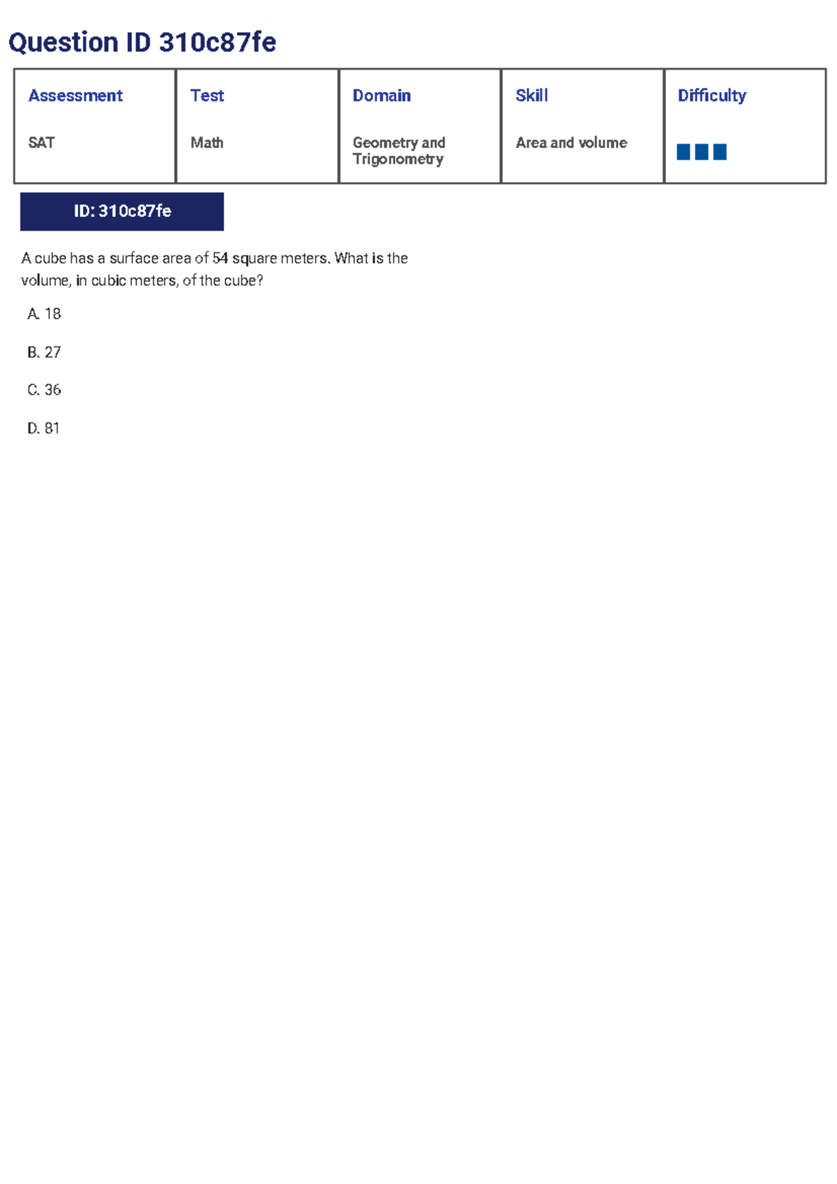 Geometry and Trigonometry - Hard Assessment Test (SAT Math) - Studocu