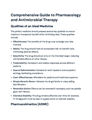 Pharmacology Final Exam Study Guide: Key Concepts on Antibiotics and ...