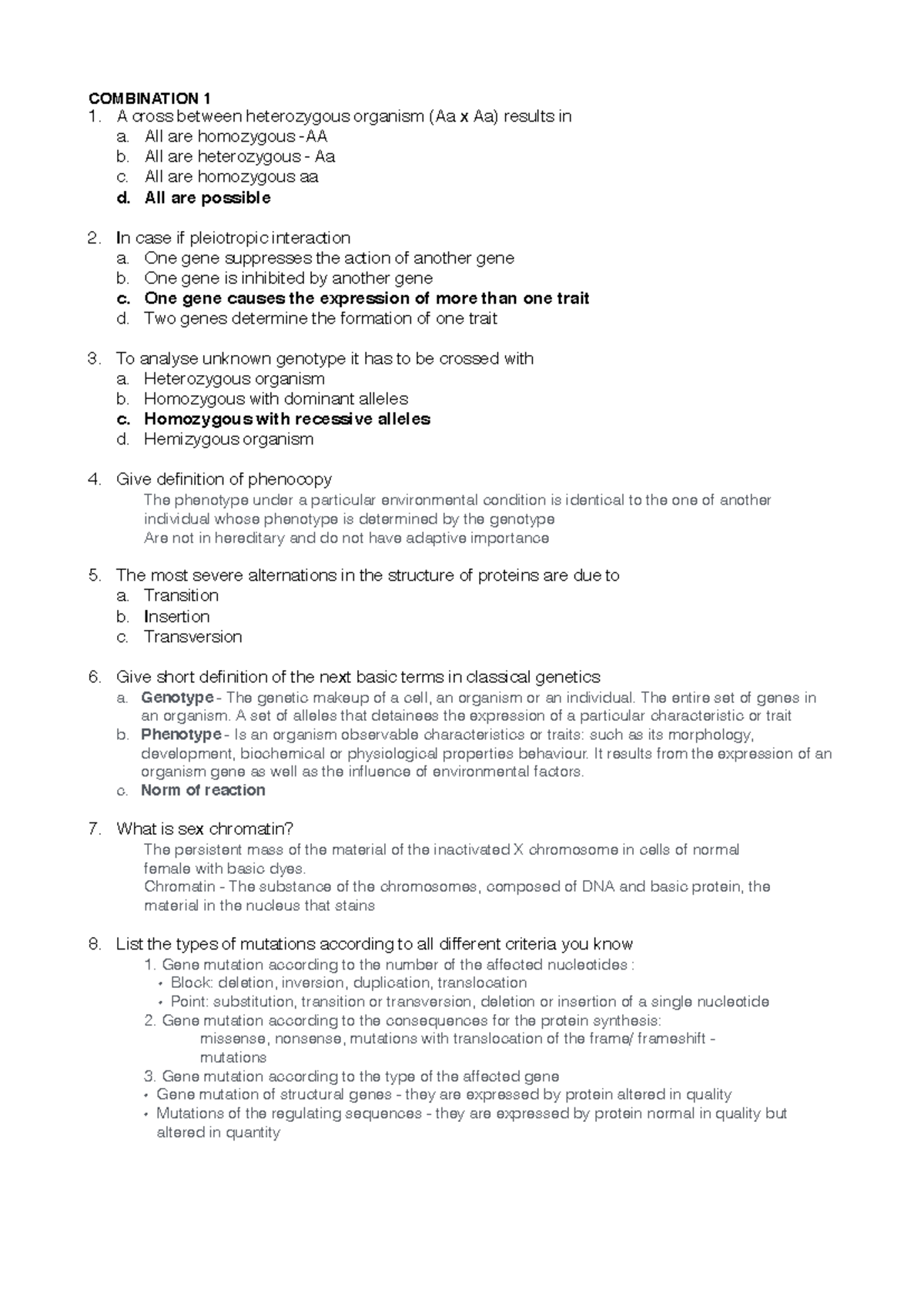 Biology 101 - Test Combination Notes for Summer/Winter Semester - Studocu