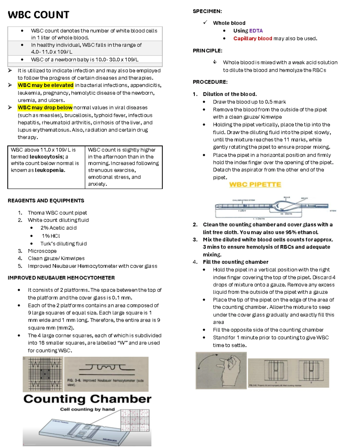 WBC Differential Count & Reticulocyte Analysis Guide - Studocu