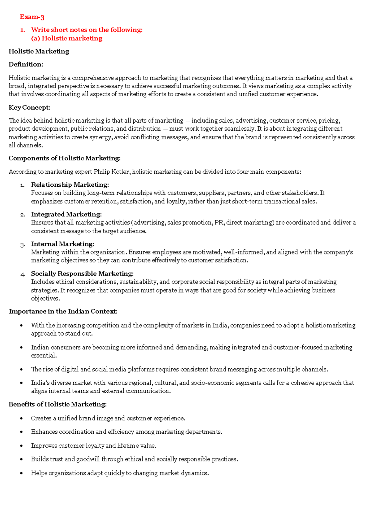 MBA Marketing Exam 3 - Comprehensive Notes on Key Concepts - Studocu