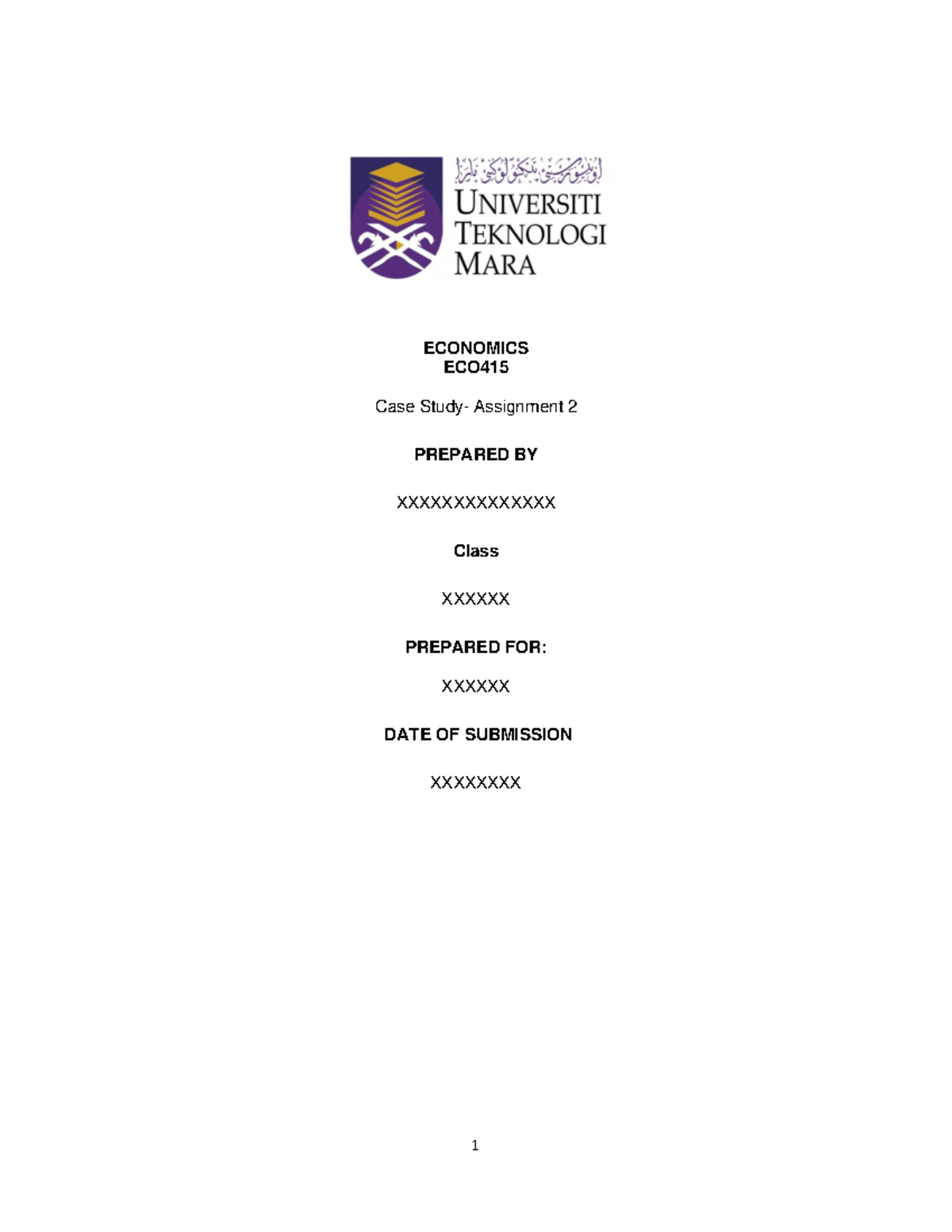 ECO415-Assignment 2: Case Study on Malaysia's Inflation Rate - Studocu