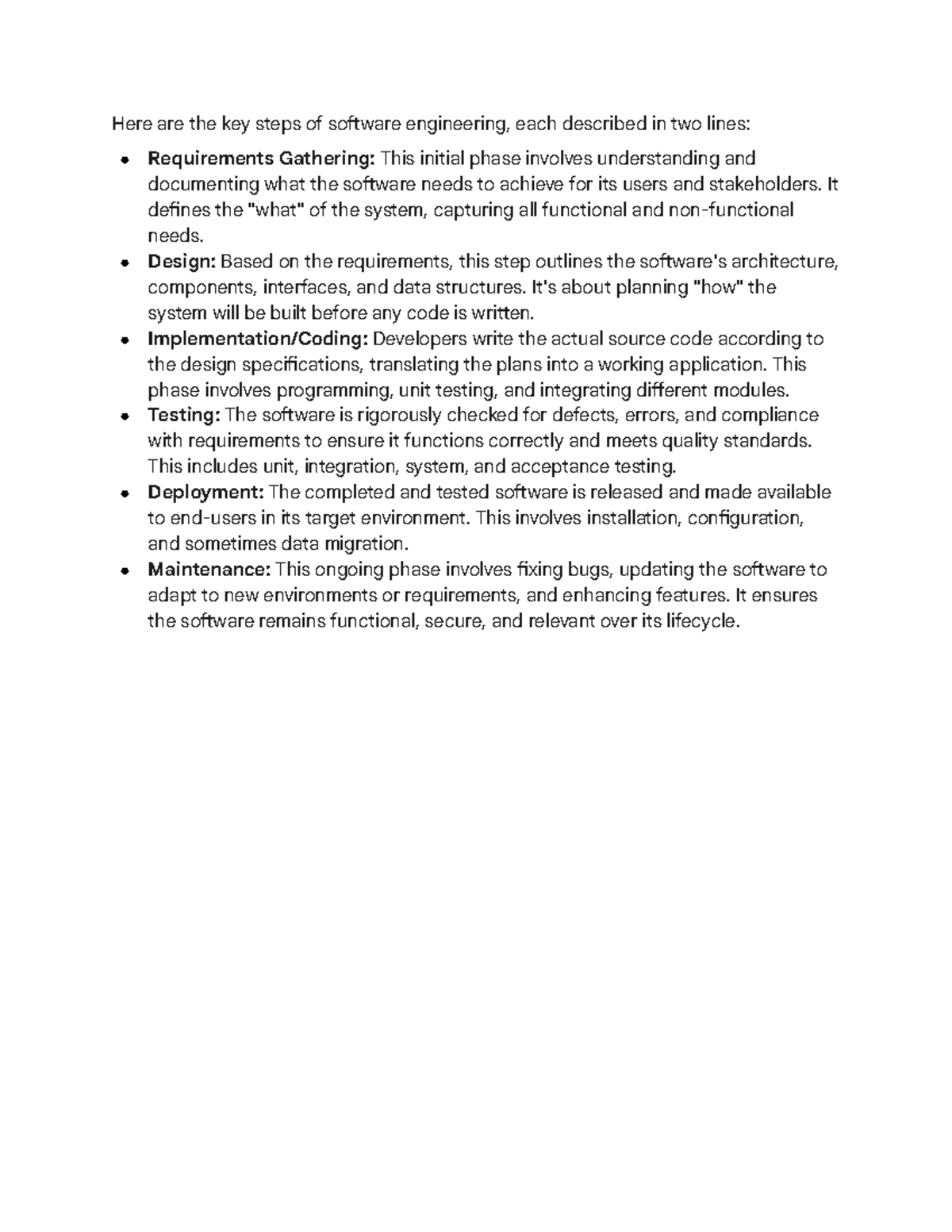 Software Engineering Steps Overview: Key Phases Explained - Studocu