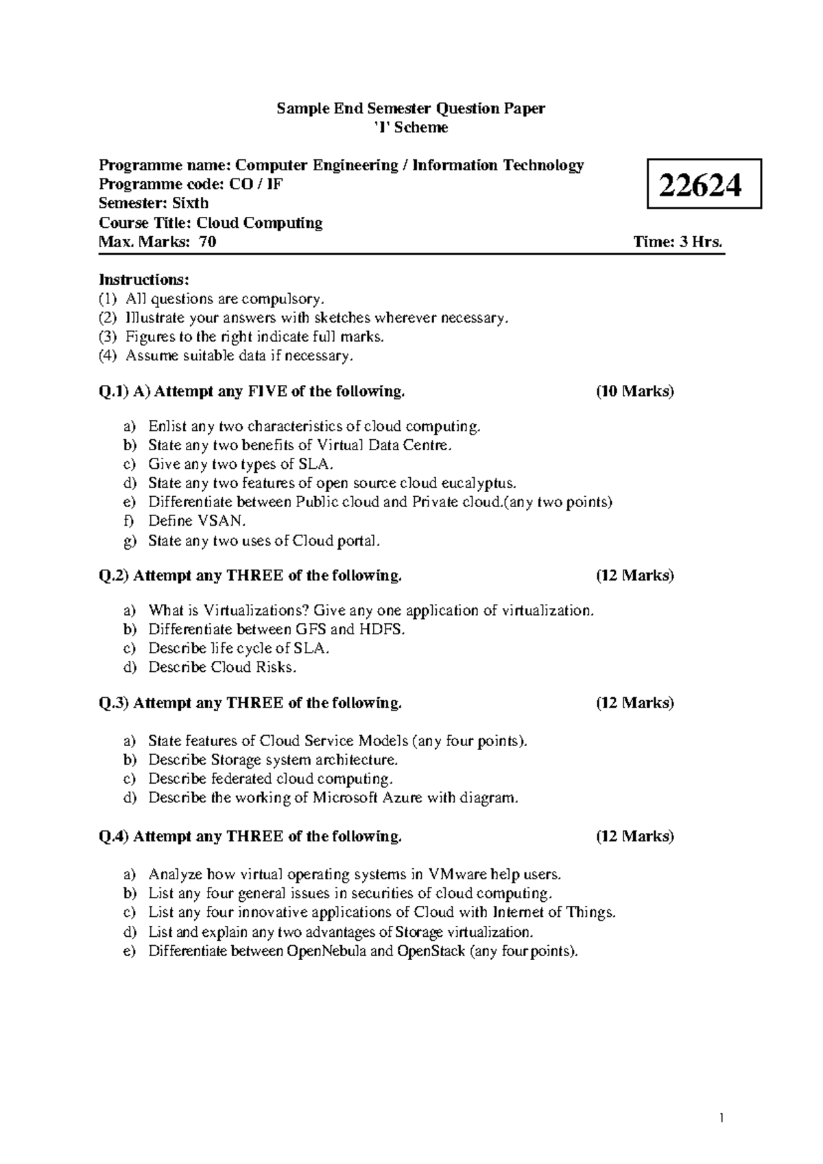 Sample-question-paper - Sample End Semester Question Paper 'I' Scheme ...