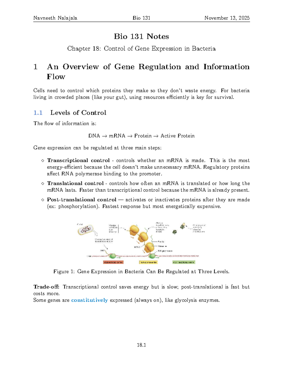 Bio 131 Final Exam Notes: Chapter 18 - Gene Expression Control in ...