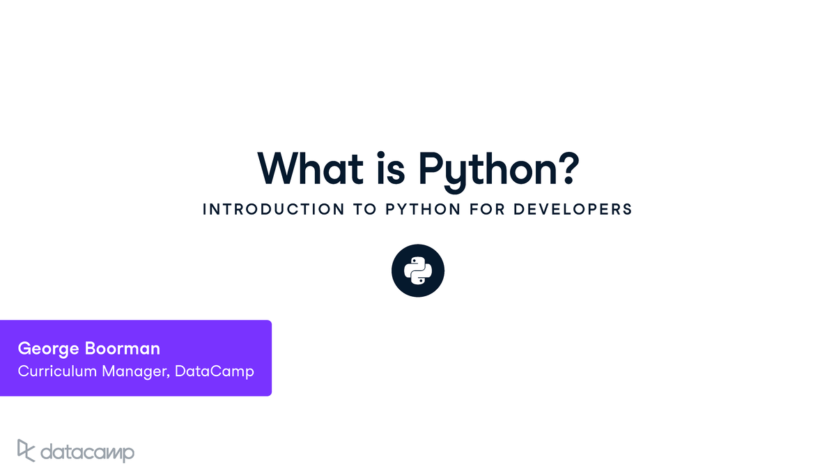 Introduction to Python for developers - Chapter 1 notes - Studocu