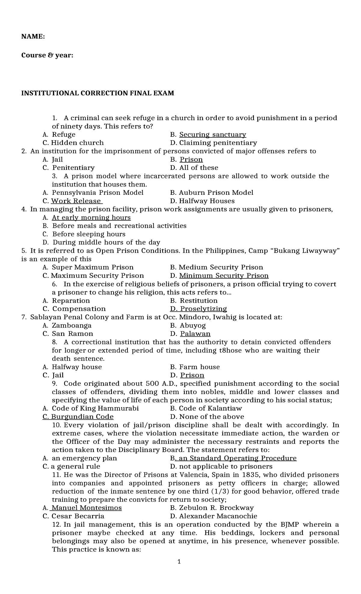 COR-AD Final EXAM - Comprehensive Study Notes on Corrections - Studocu