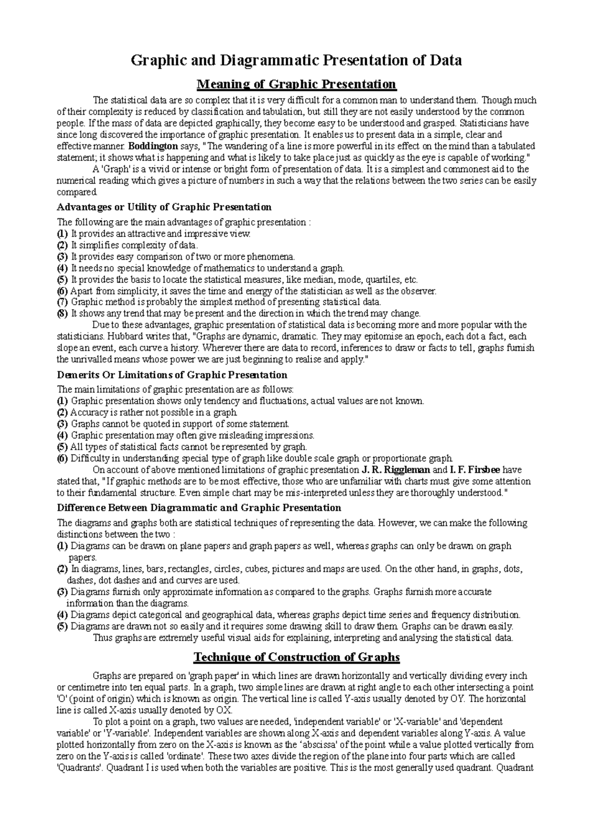 UNIT-V: Notes on Graphic & Diagrammatic Presentation in Research ...