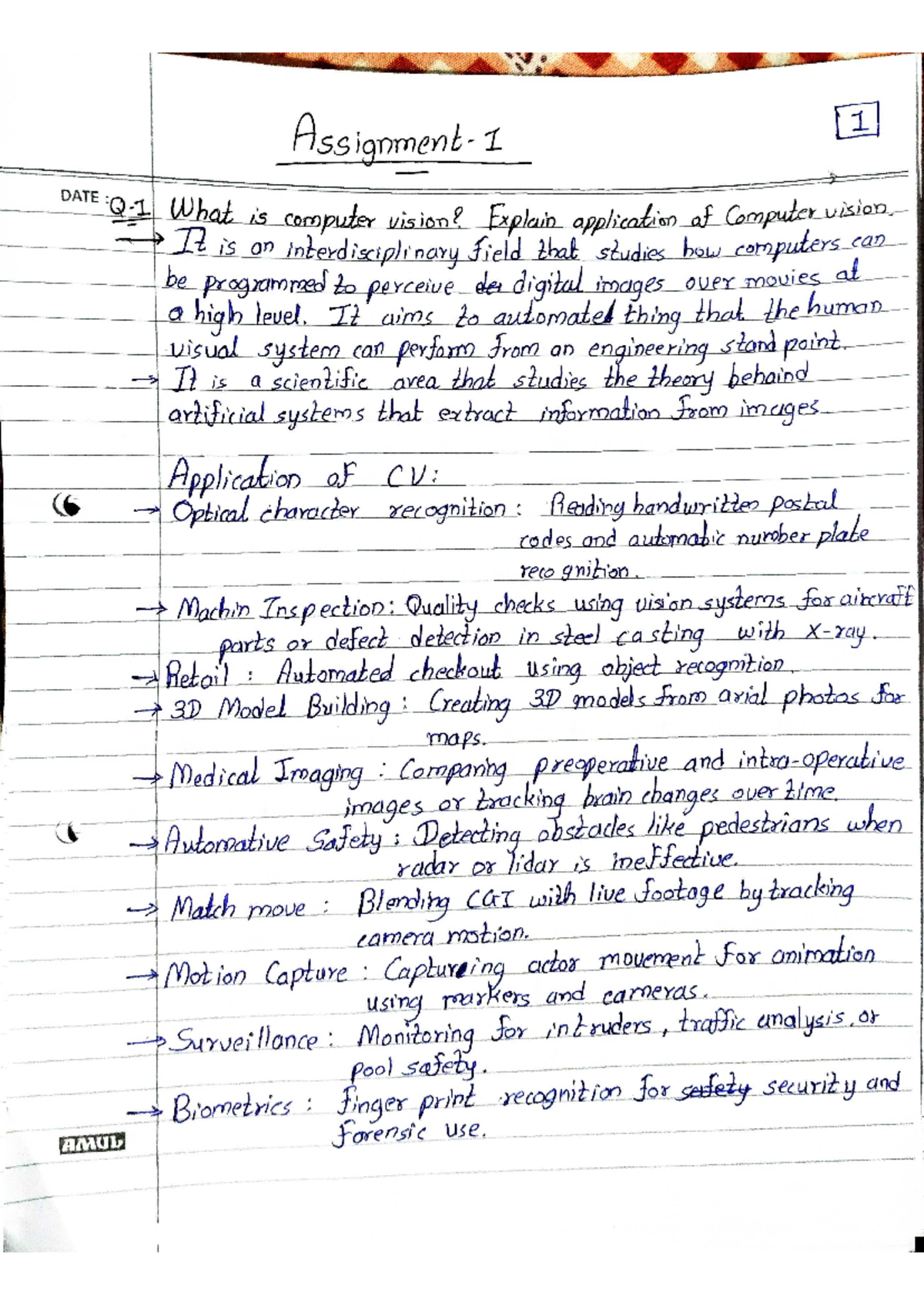 Computer Vision Assignment (CVA): Exploring Applications & Concepts ...