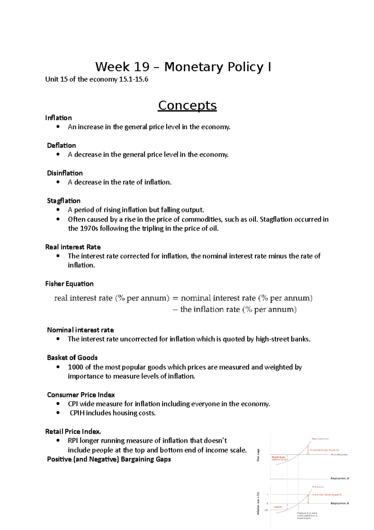 Monetary Policy Overview (Ch. 15) - Weeks 19 & 20 Analysis - Studocu