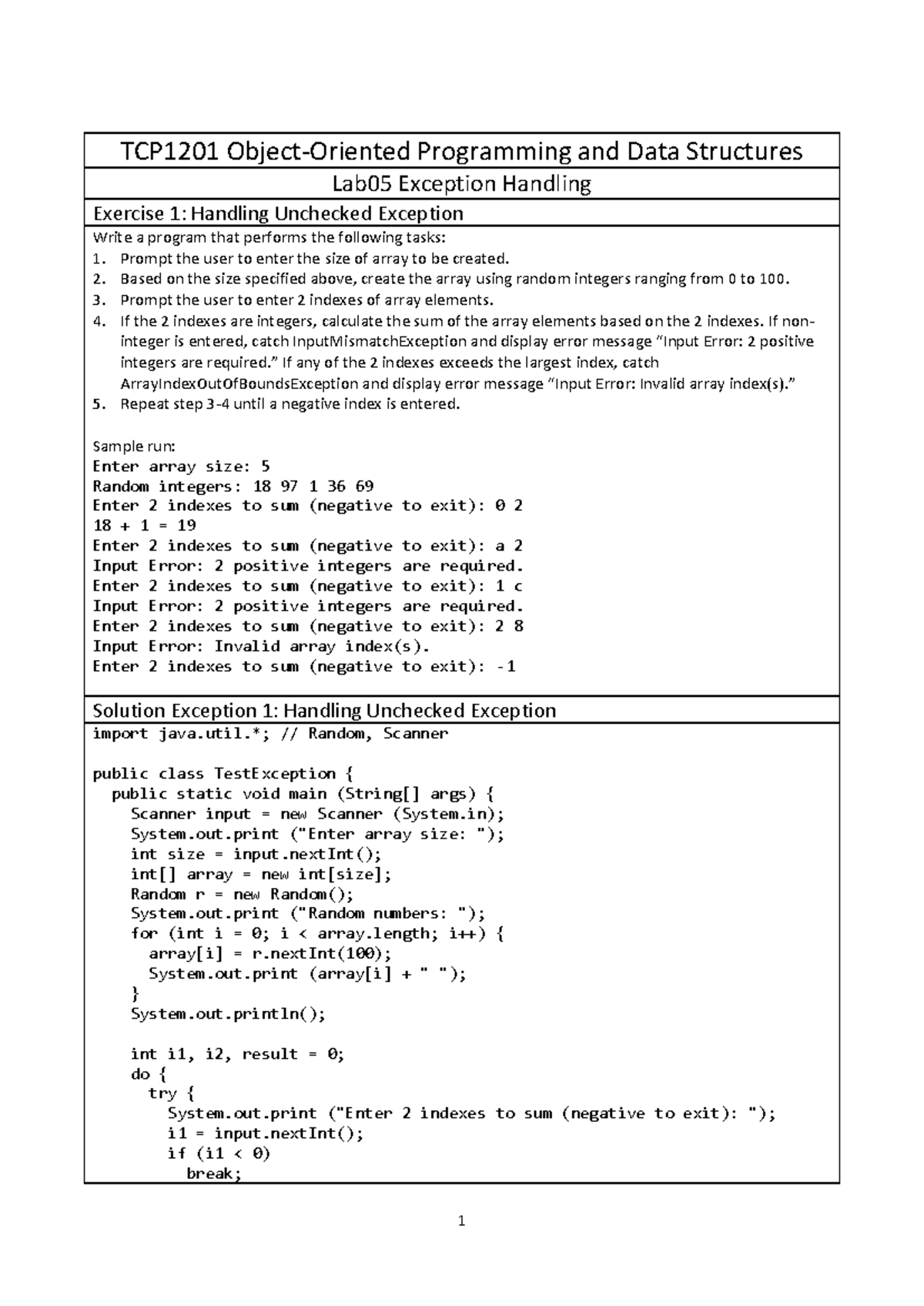 Lab05 Exception Handling Solution Warning Tt Undefined Function 32