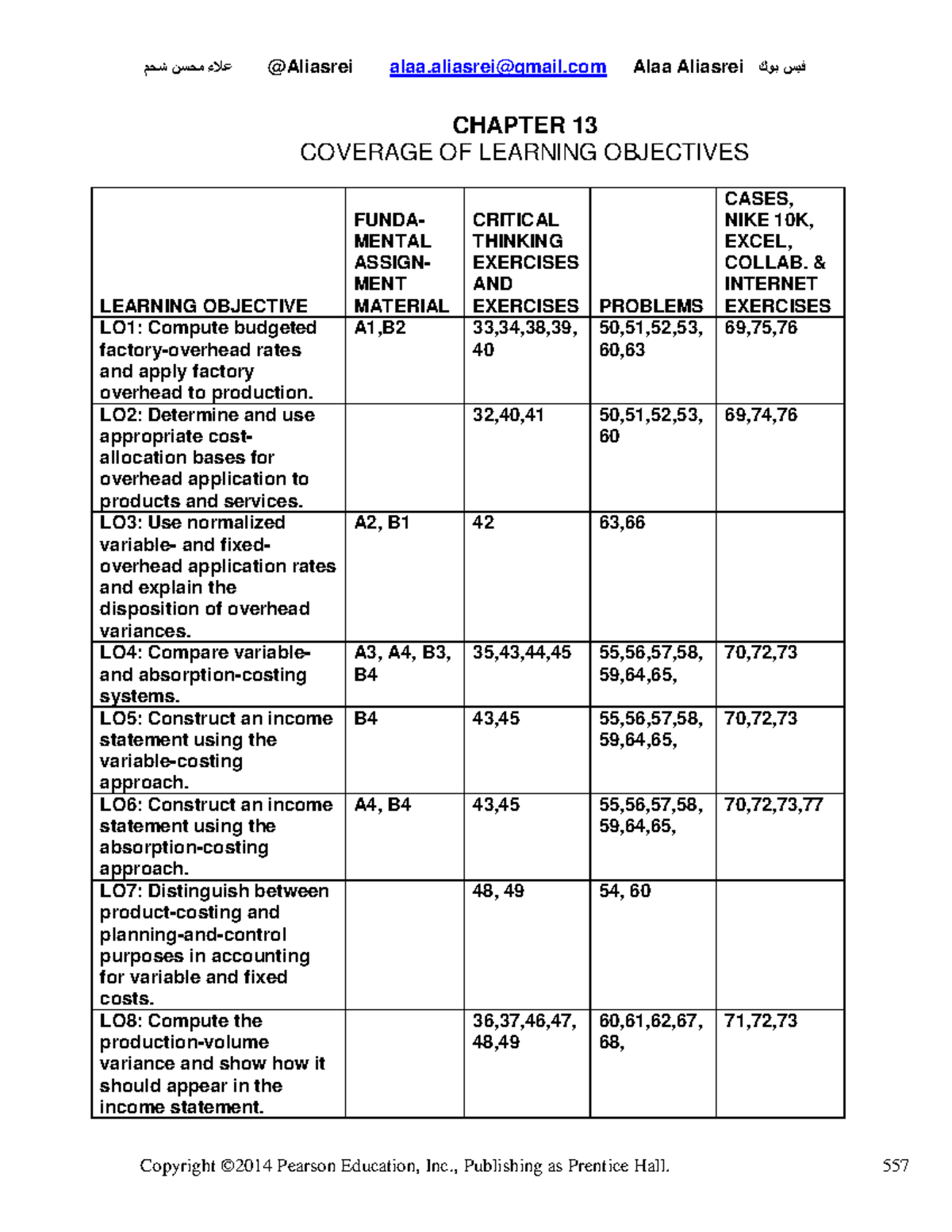 Managerial and Cost Accounting Solutions Manual: Chapter 13 Overview ...