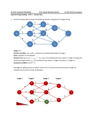 IE 4520: Stochastic Modeling - Dynamic Programming Practice Answers ...
