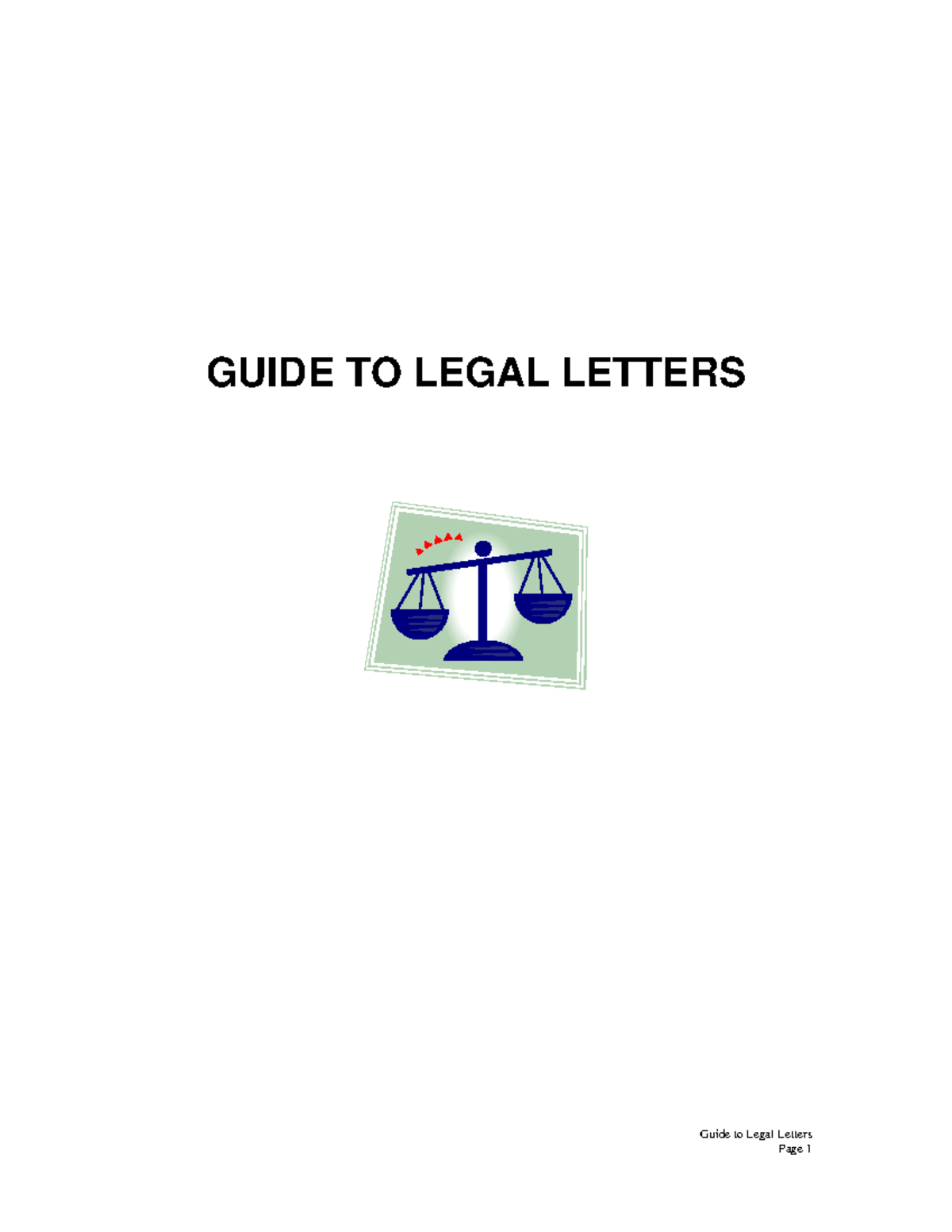 Guide TO Legal Letters handout - GUIDE TO LEGAL LETTERS Guide to Legal ...