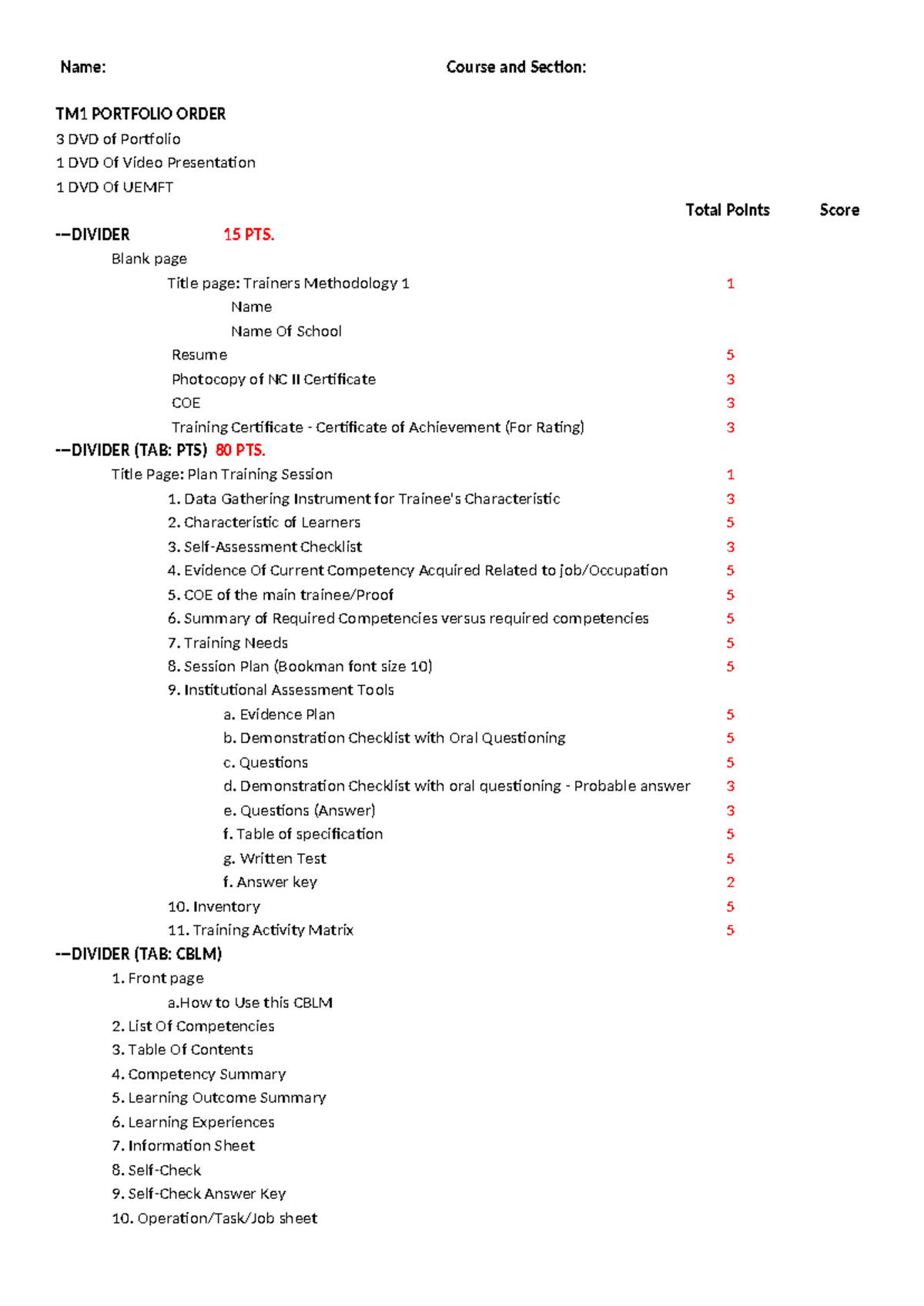 Portfolio Order 1 - oki - Name: Course and Section: TM1 PORTFOLIO ORDER ...
