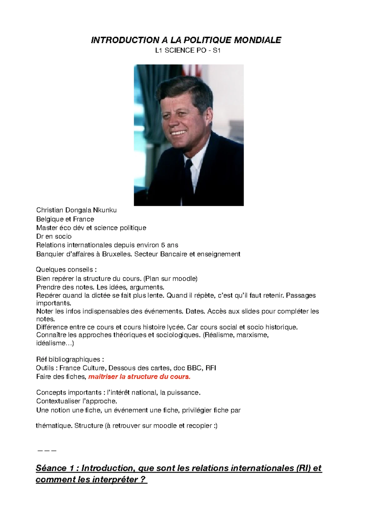 Introduction à la Politique Mondiale - IPM: Concepts et Perspectives ...