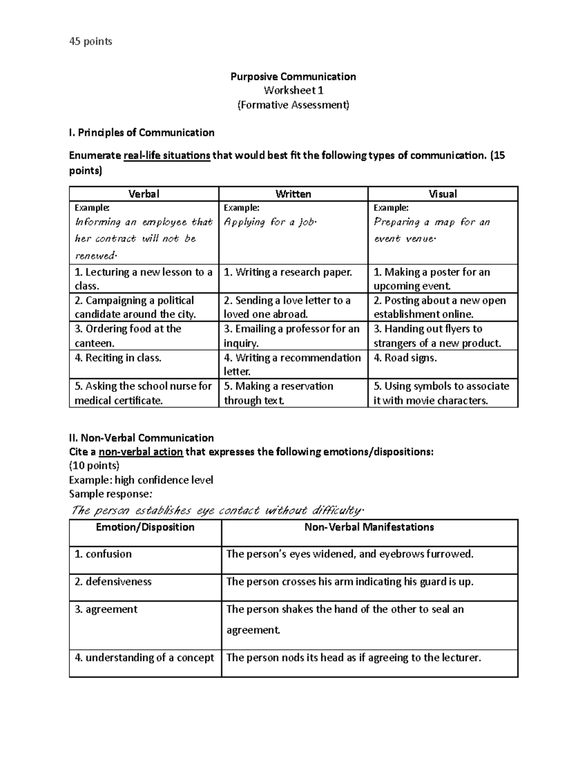 UY P Purpcom Worksheet 1: Principles of Communication & TED Talk ...