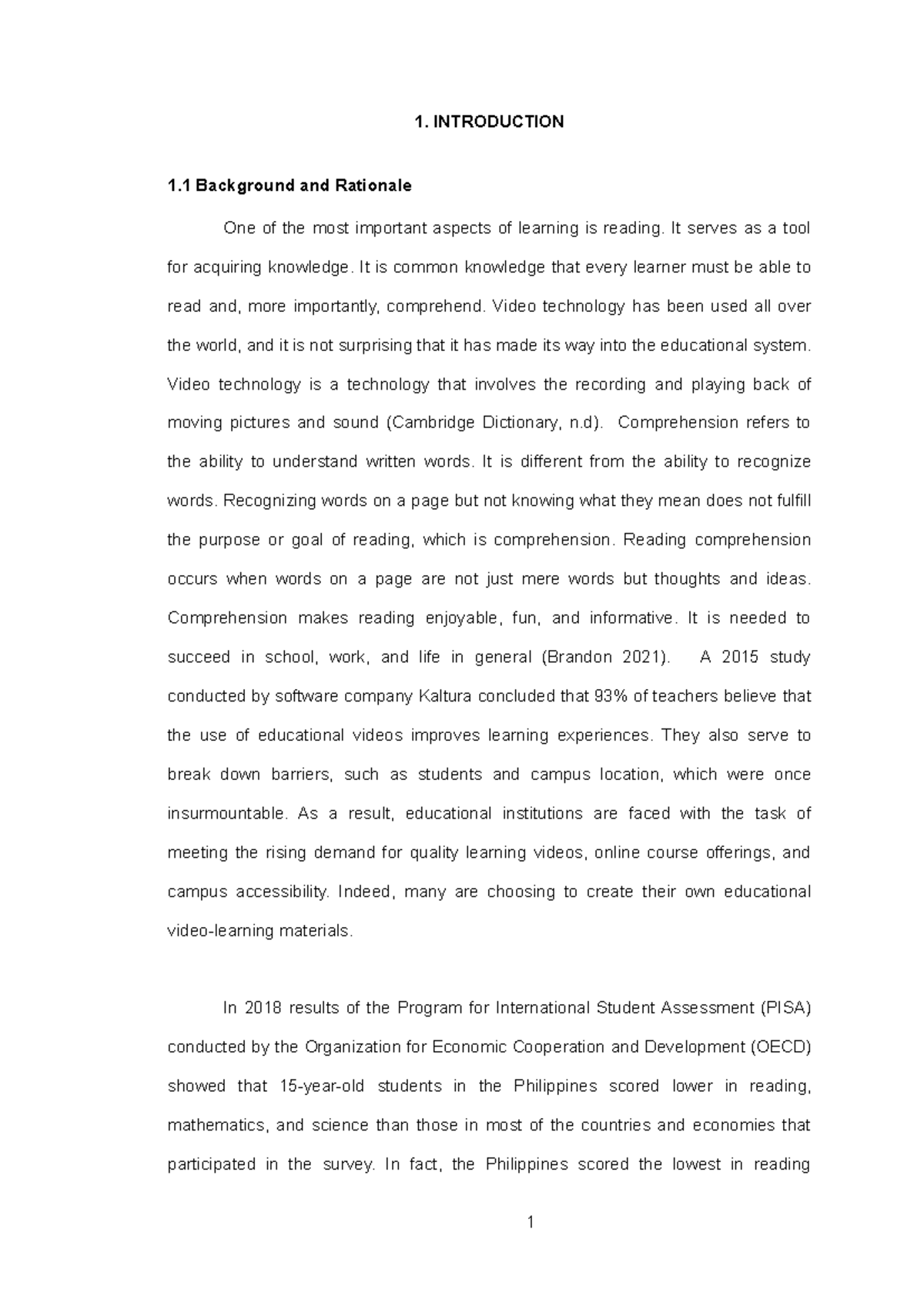 The Impact of Video Technology on Reading Comprehension: A Study - Studocu