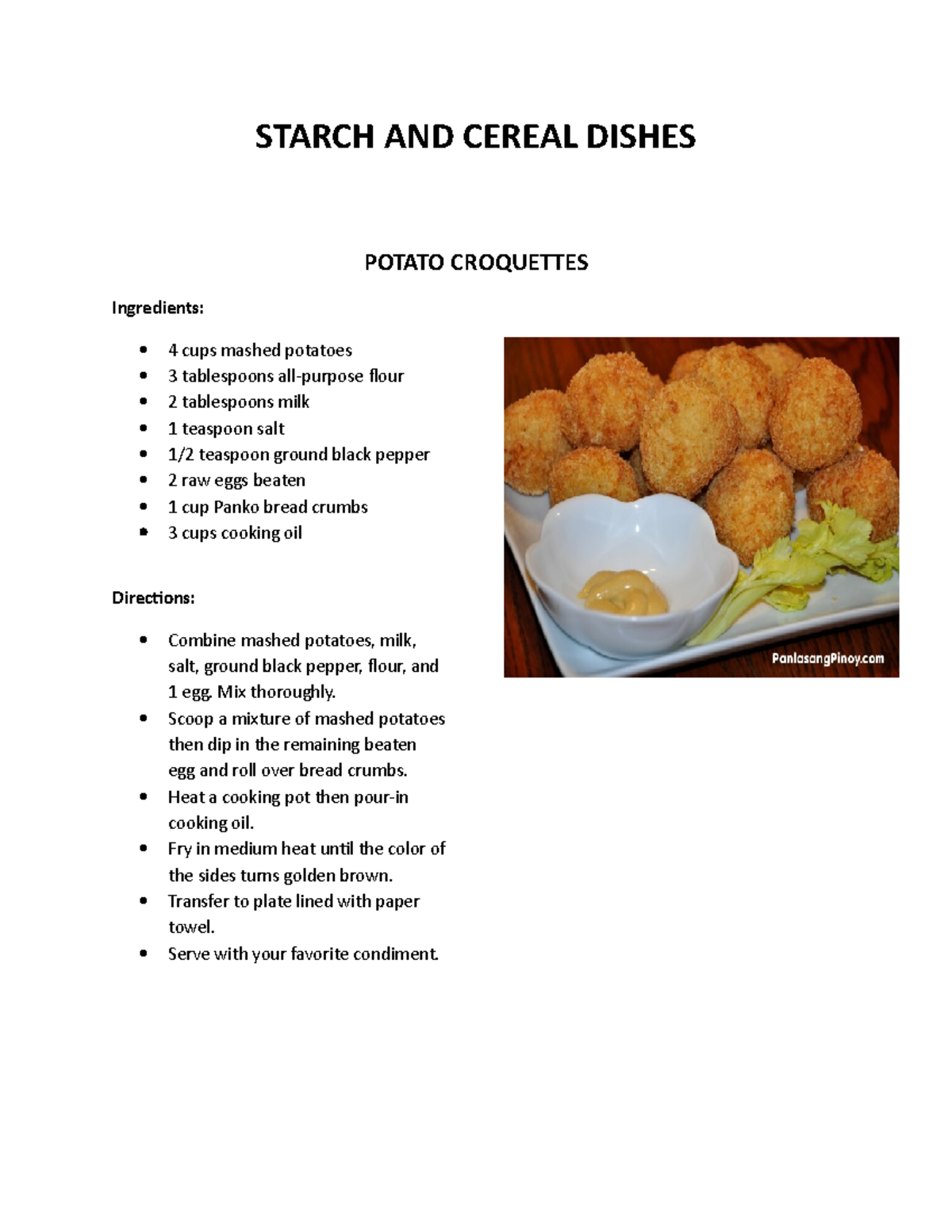 Starch & Cereal Dishes: Delicious Recipes for Every Occasion - Studocu