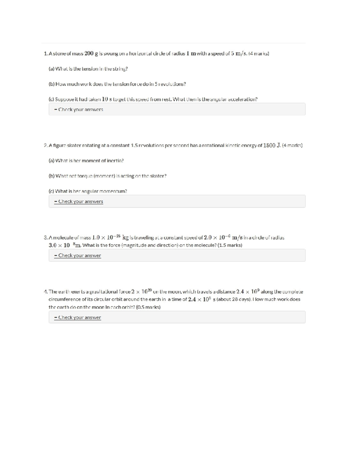 PHYS 2 Quiz - Circular Motion & Rotational Dynamics Practice - Studocu