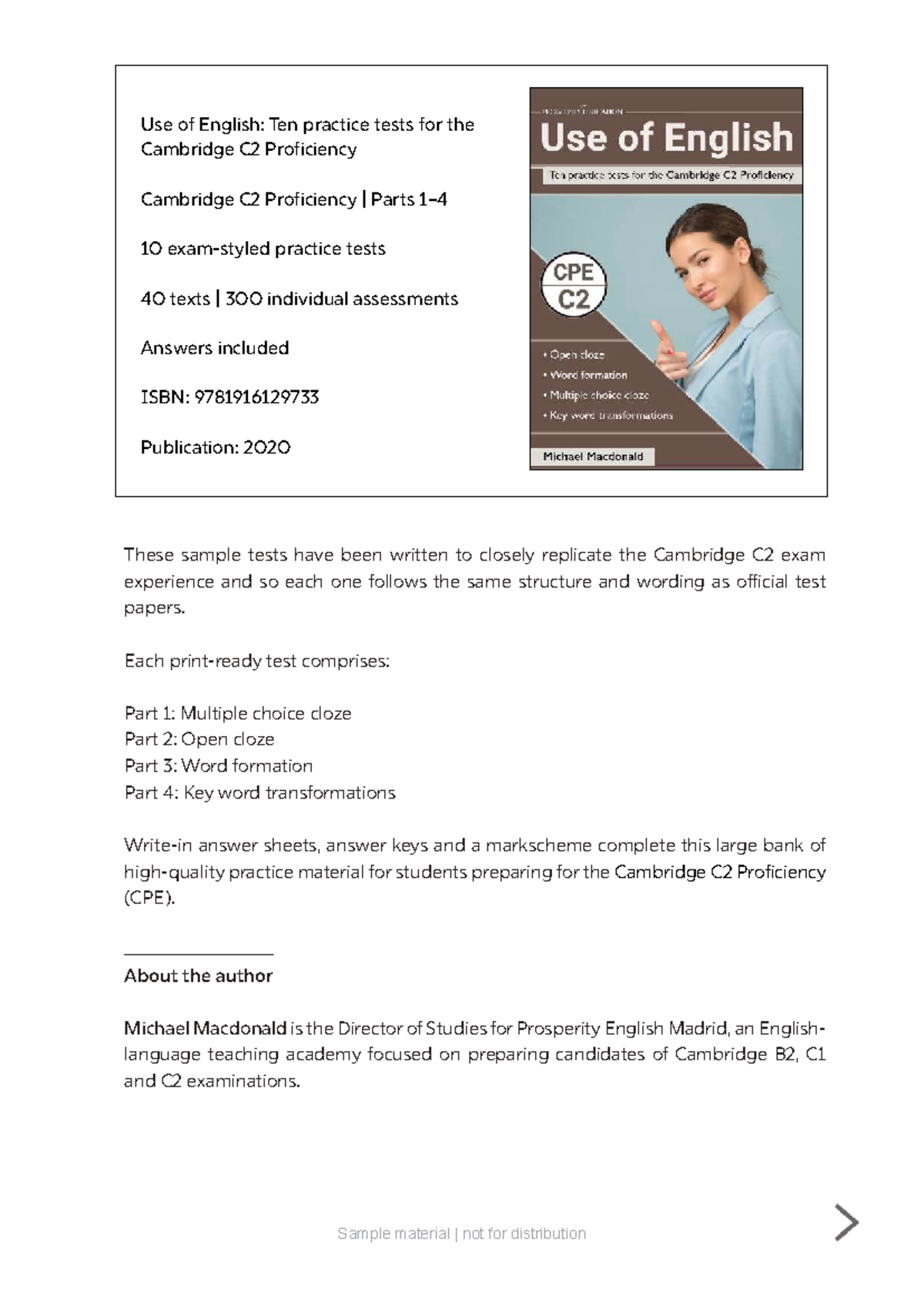 Cambridge C2 Proficiency Use of English Practice Tests and Answers ...